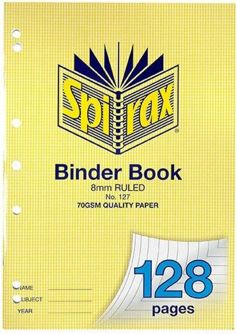 Spirax 127 A4 Binder Book with 8Mm Ruling (128 Pages)