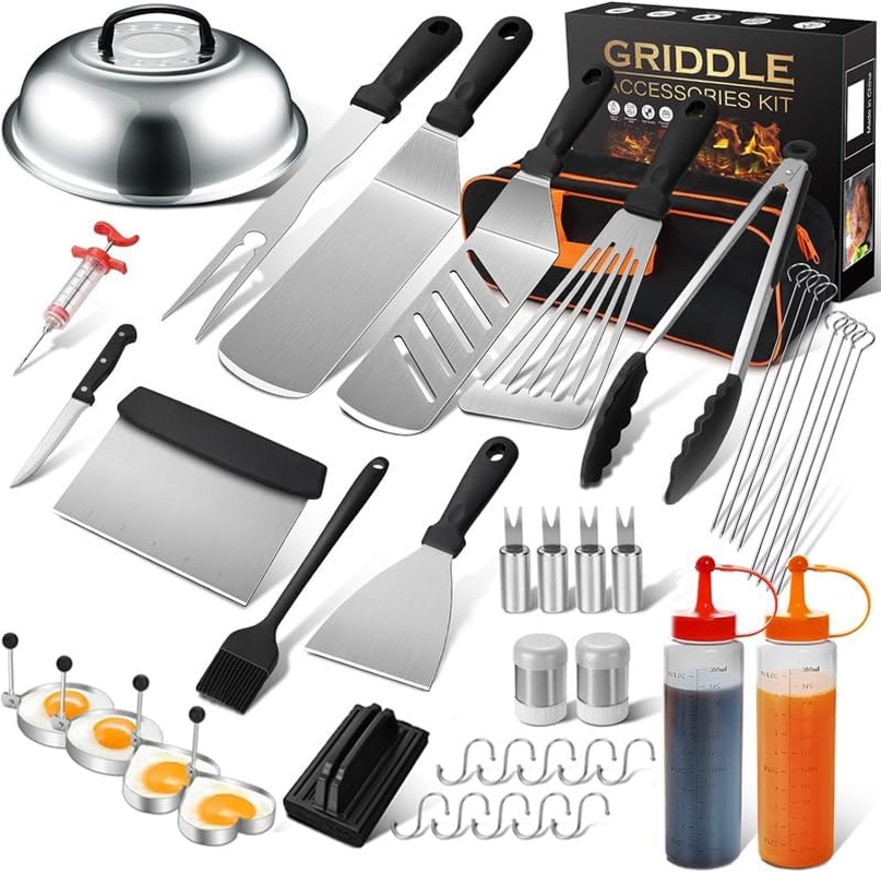43PCS Griddle Accessories Kit, Professional Grill Tools, Set Stainless Steel Griddle Spatula Set with Tongs, Smash Burger Press with Carry Bag for Outdoor Camping Grilling image number 4