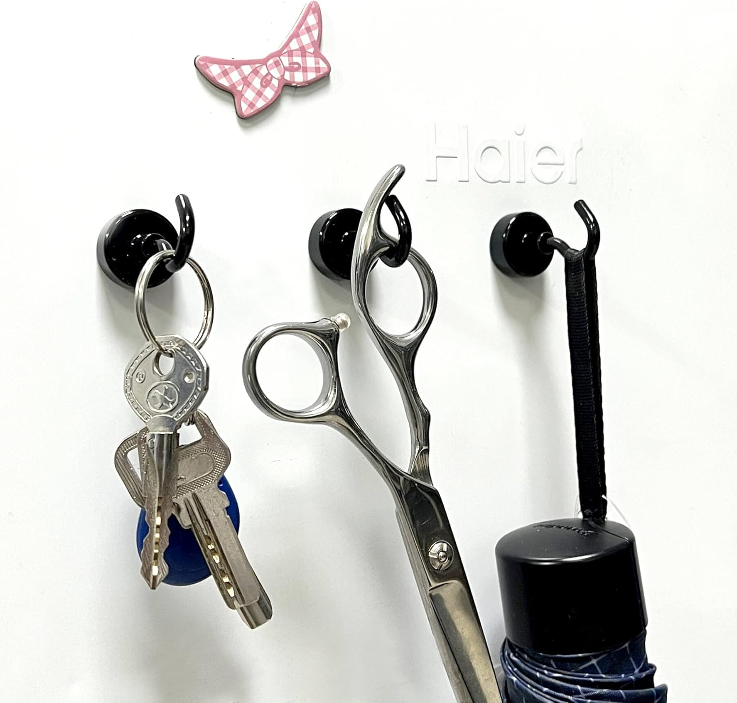 10PCS Magnetic Hooks, Neodymium Magnets with Rust Proof Coating, Strong Magnet Hooks for Hanging, Magnetic Hanger for Kitchen, Cruise, Workplace (Black)