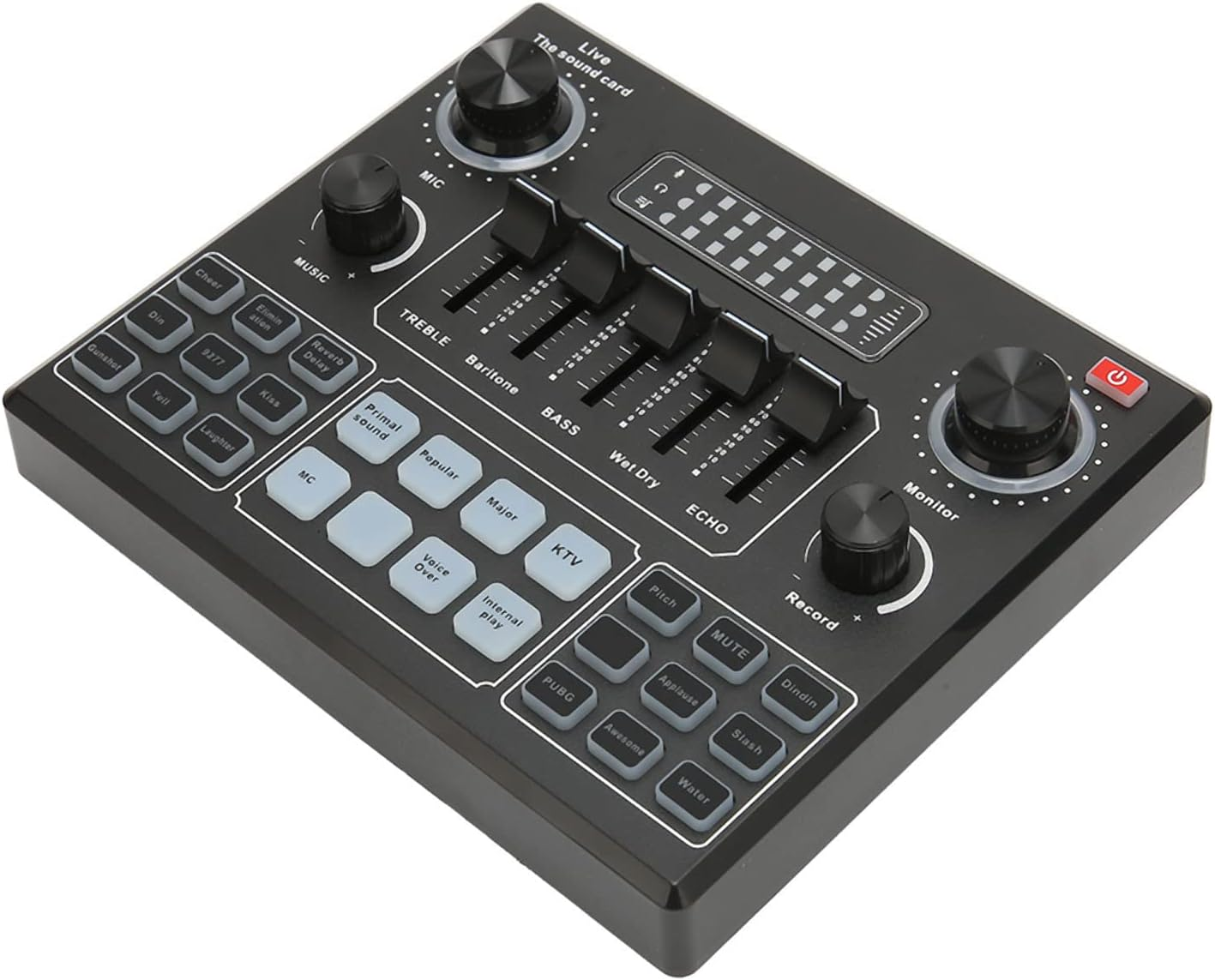 Live Sound Card Kit,Multiple Sound Effects Voice Changing Live Sound Card,For Phone, PC, Computer, Tablet, for PS4, For, External Mini Sound Mixer Board image number 2