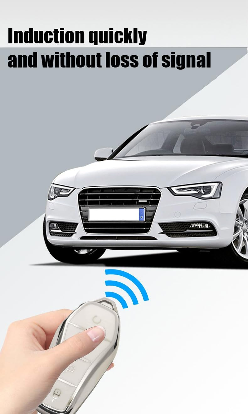 TPU Key Fob Cover with Keychain Fit for BYD Han Ev Tang Dm / Qin plus 4 Button Key Case Protector Key Cover Purple - Black image number 7