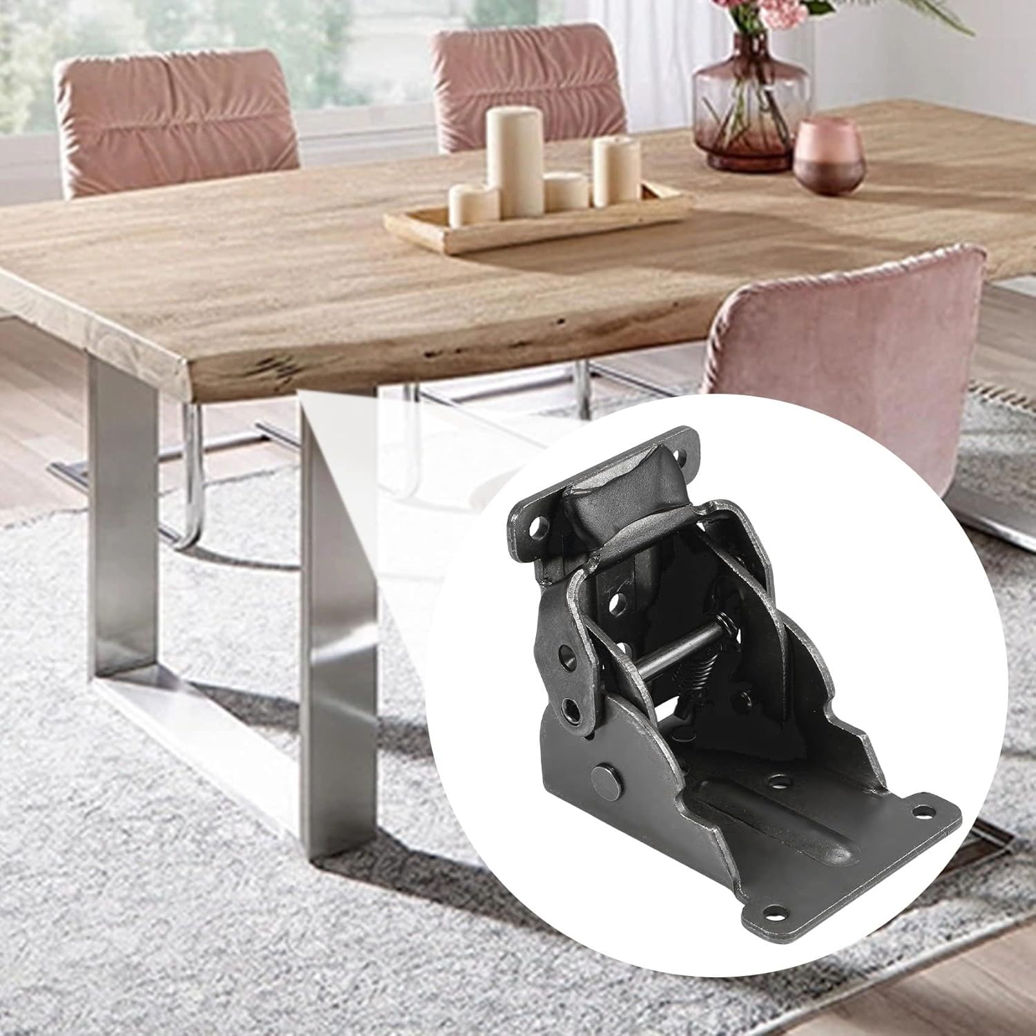 4Pcs Support Frame - Locking Hinge Table Leg Fittings and Gussets for Folding Legs, Workbench, Desktop Expansion in the Kitchen image number 5