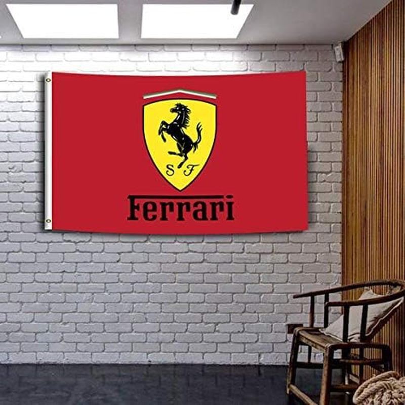 Ferraris Racing Flag 90 * 150Cm Banner with Two Brass Grommets Vibrant Colors for Garage Man Cave image number 2