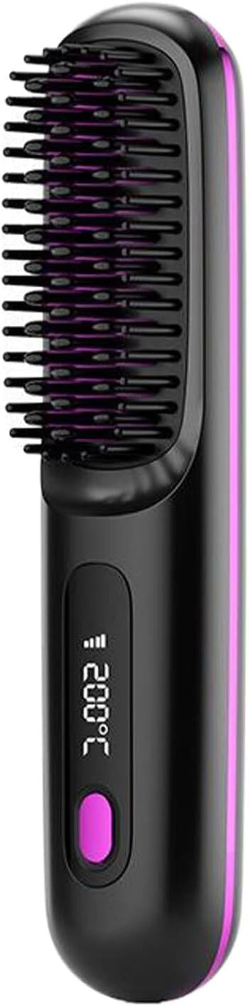 Cordless Hair Straightener Wireless Restraint Portable Straightening Brush Hot Comb for Easy Brush for Anywhere, Black image number 2