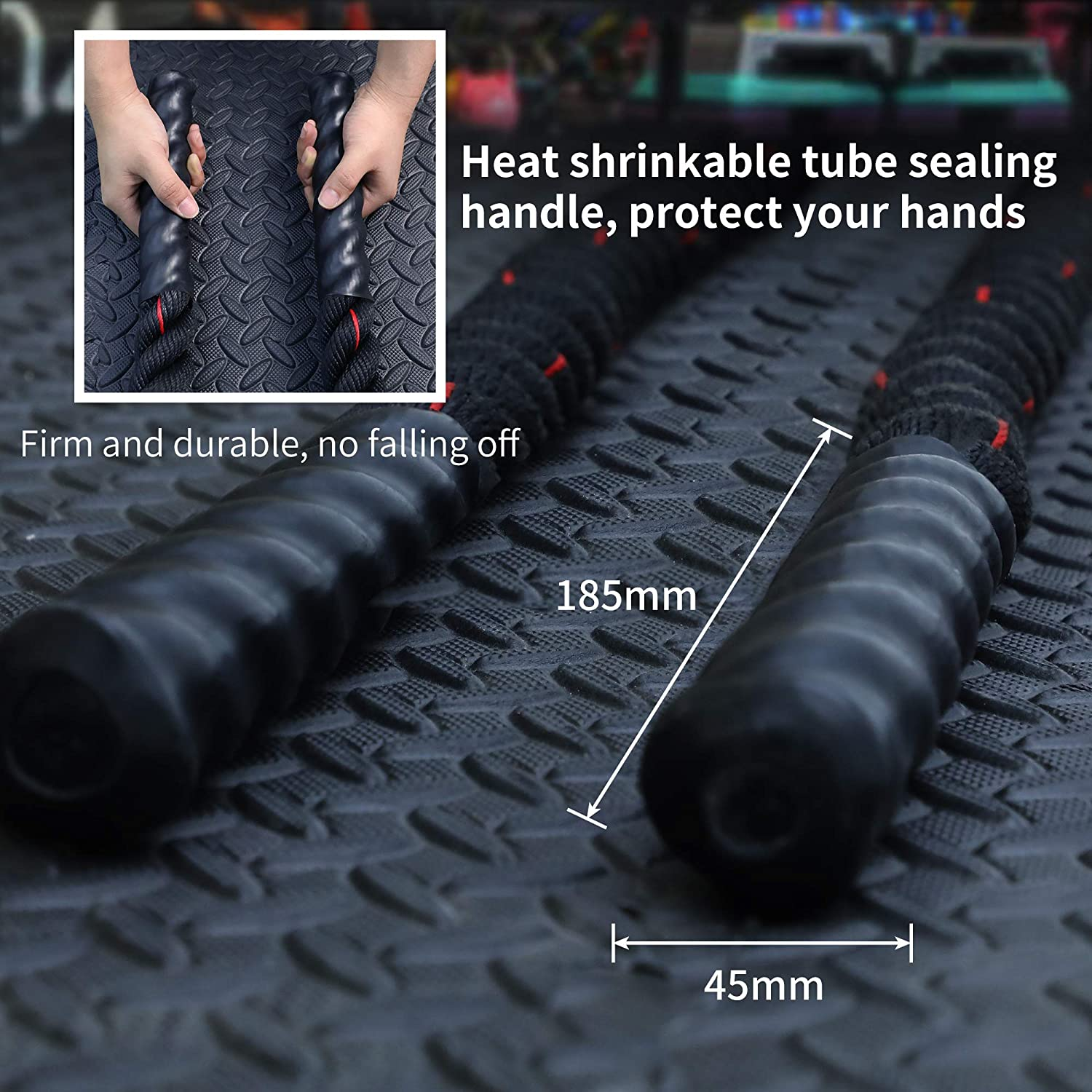 PROIRON 9M /12M Battle Ropes, Battling Rope for Fitness Training Gym, Heavy Exercise Ropes 38Mm, Undulation Rope for Strength Workout image number 6