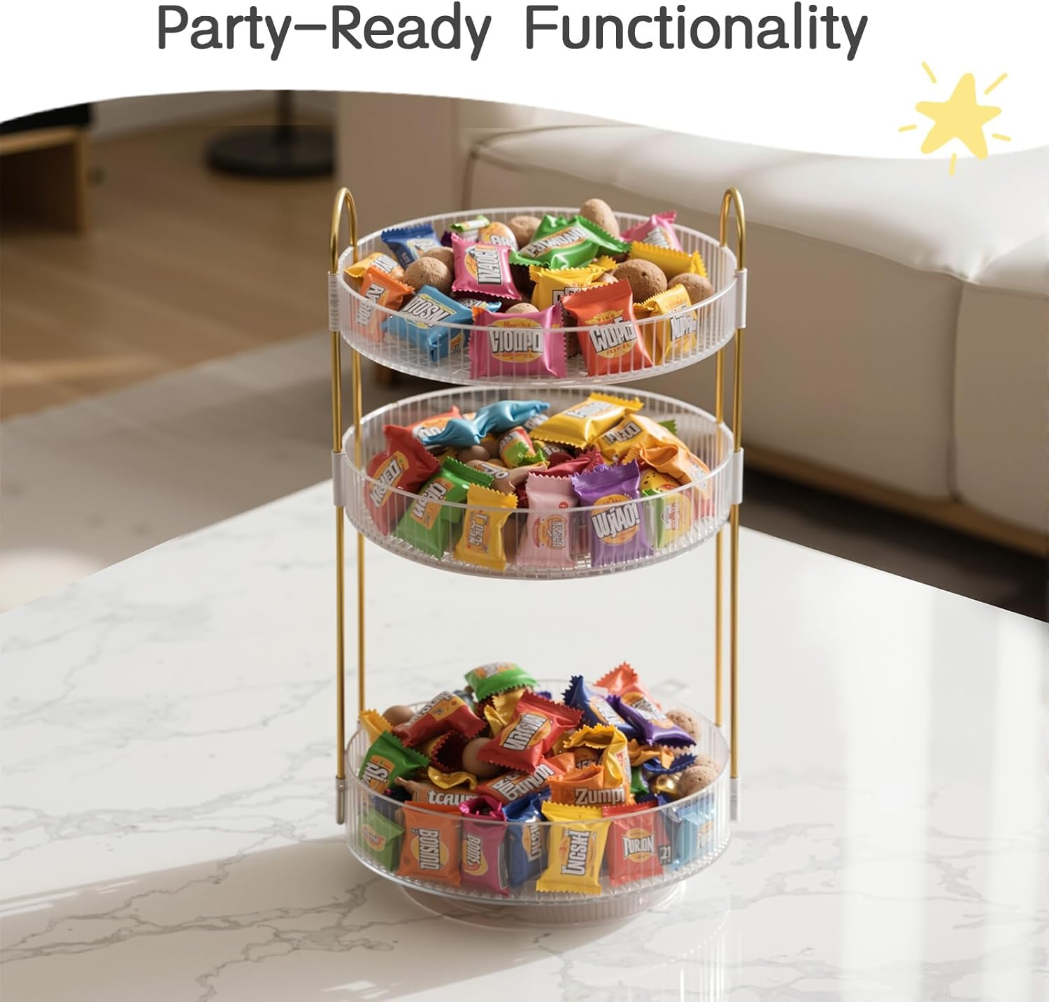 3 Tier Clear Makeup Organizers, 360&deg; Rotating Cosmetic Storage, Bathroom Organiser Large Capacity Makeup, Perfume Tray, Organizers Storage Skincare Vanity Organiser Bathroom Decor Accessorie image number 4