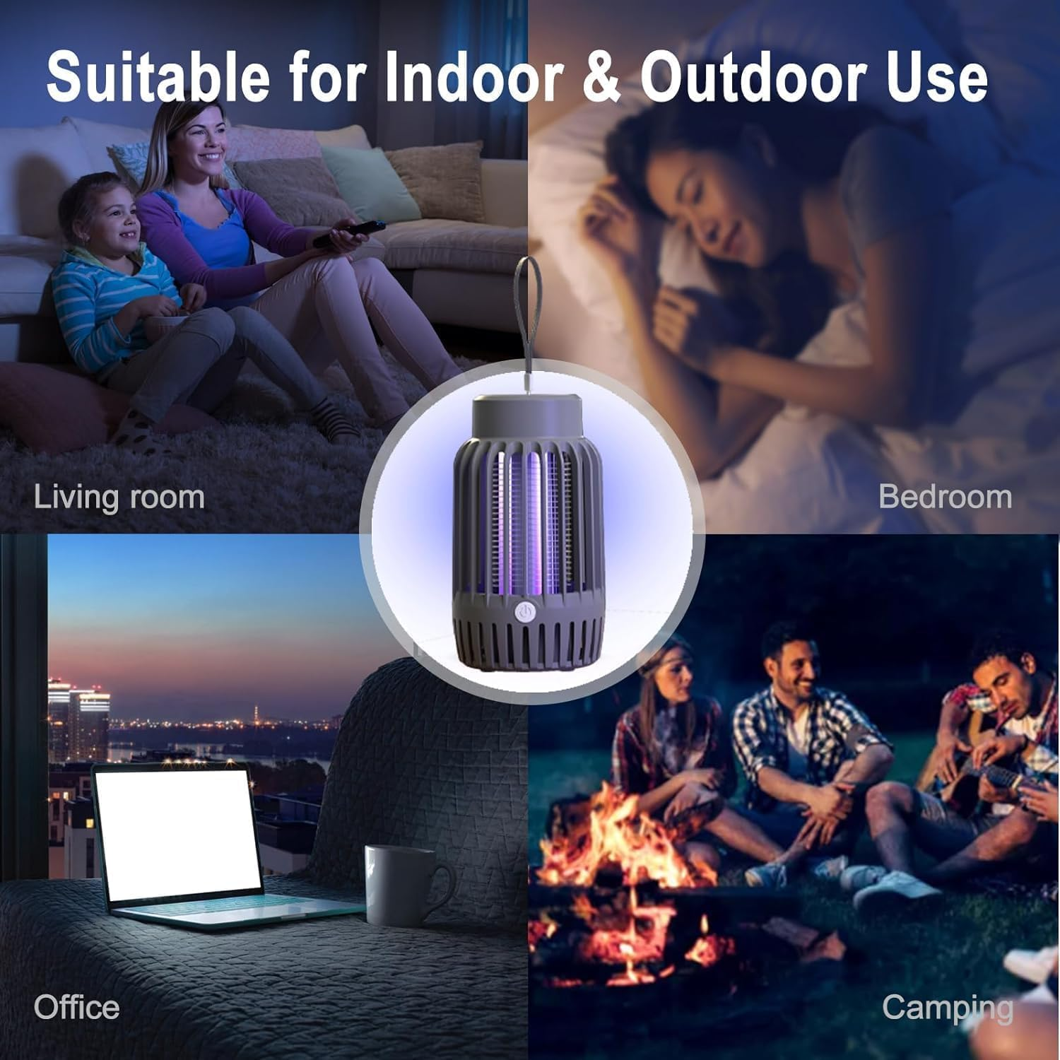 Mosquito Killer Lamp, Bug Zapper Insect Killer Fly Repellent Electric with Night Light, Powerful Mosquito Repellent Pest Control Traps for Indoor and Outdoor