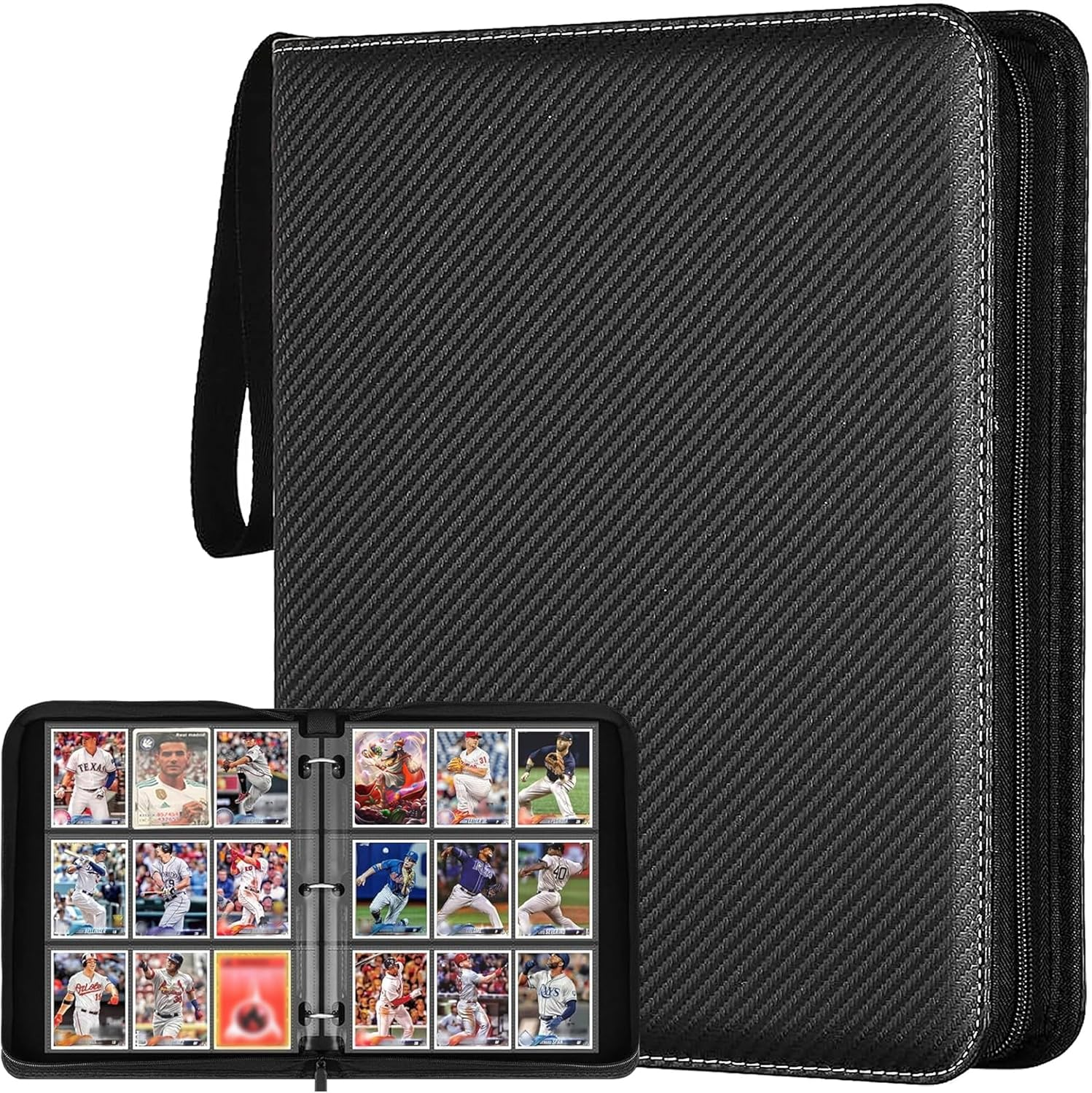 9 Pocket Trading Card Binder, 720 Double Sided Pockets PU Collection Binder, Premium PKMN Trading Card Holder, Card Folder for MTG, TCG, Sports Cards, Game Cards image number 2