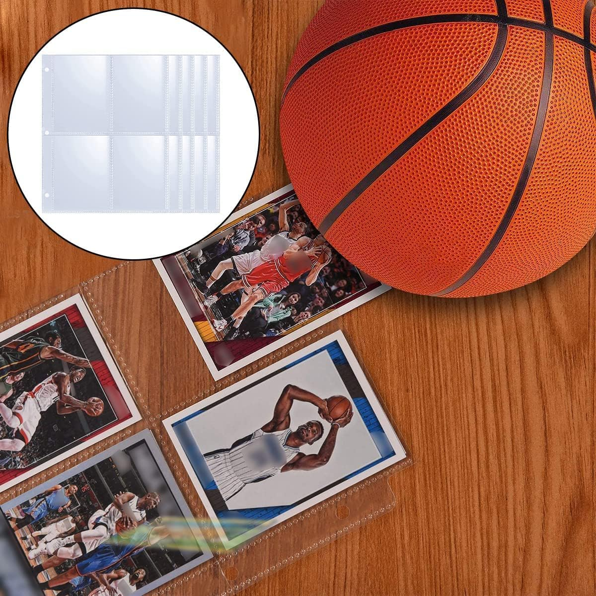 Pockets Binder Card Sleeves, 40 Pcs Double Sided 4 Pocket Trading Card Sleeves Pages for 3 Ring Binder, Clear Flexible Card Page Sleeves for Sport Cards, Game Cards, Business Cards image number 1