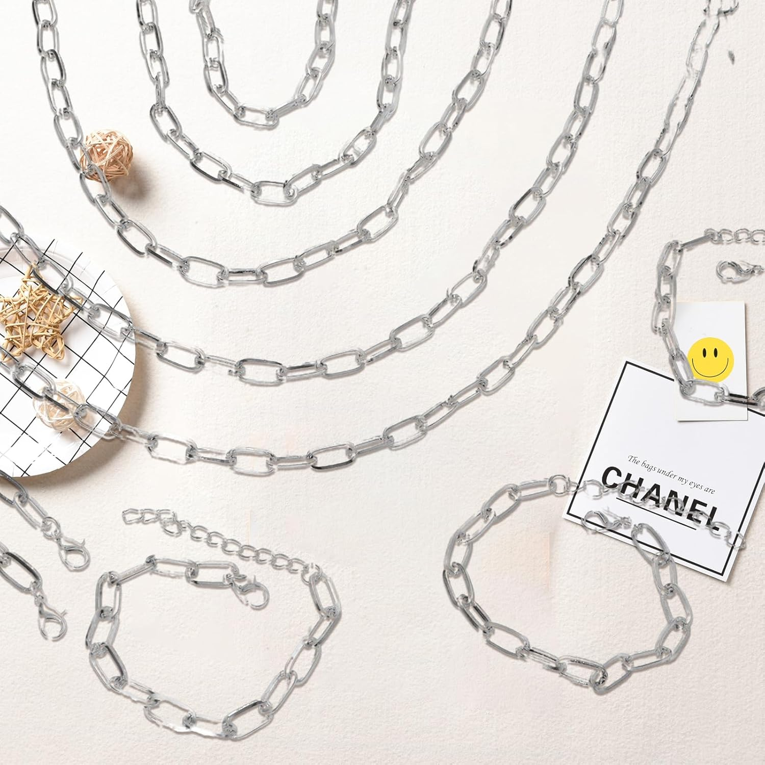 20Pcs Chain Bracelets 18 Inches Gold Paperclip Chain Necklace Kit Charm Necklace Alloy Link with Lobster Clasps for Jewelry Bracelet Making DIY Women Men image number 5