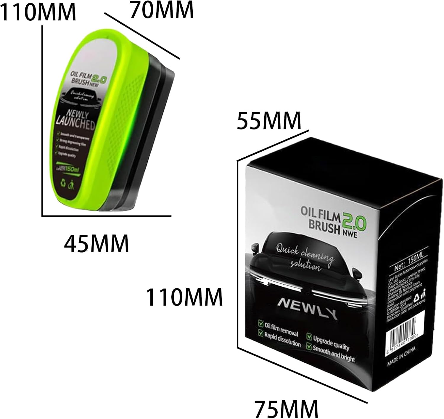 2-Pack Oil Film Cleaning Brush for Car Windshield, Upgraded Glass Cleaner Remover to Enhance Clarity and Visibility, Reusable Automotive Window Cleaning Tool for Rain and Fog Prevention image number 4