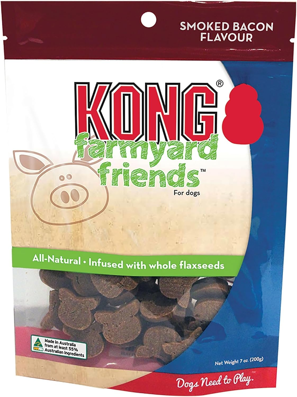 KONG - Farmyard Friends - All Natural Dog Treats (Best Used with KONG Classic Rubber Toys) - Smoked Bacon