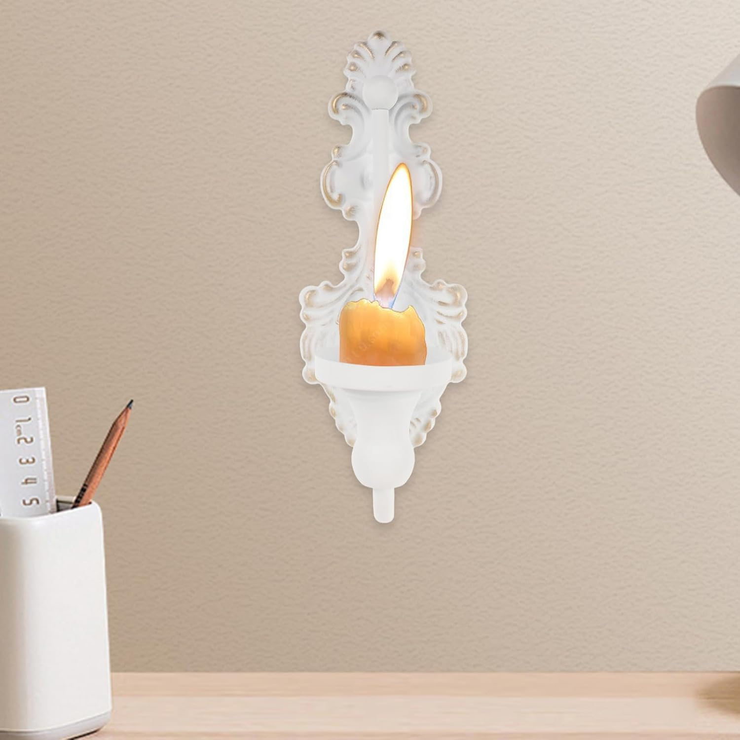 HANABASS Candle Cup European Design Metal Wall Sconce Home Decor for Candlelight - Black image number 7