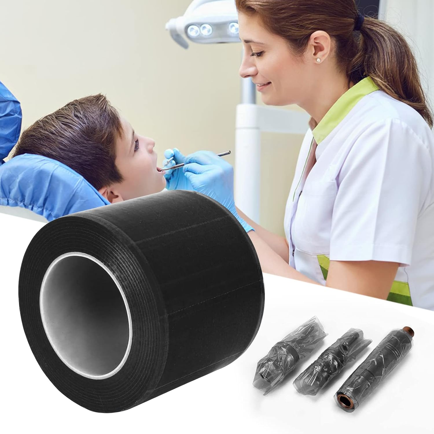 Barrier Film, Disposable Tattoo Barrier Film, Tattoo Cling Film, Barrier Tape, Waterproof Film, Sticky Wrap, Protective Film for Dental Materials, Tattoo Accessories, 1200 Sheets/Roll Film (Black) image number 5