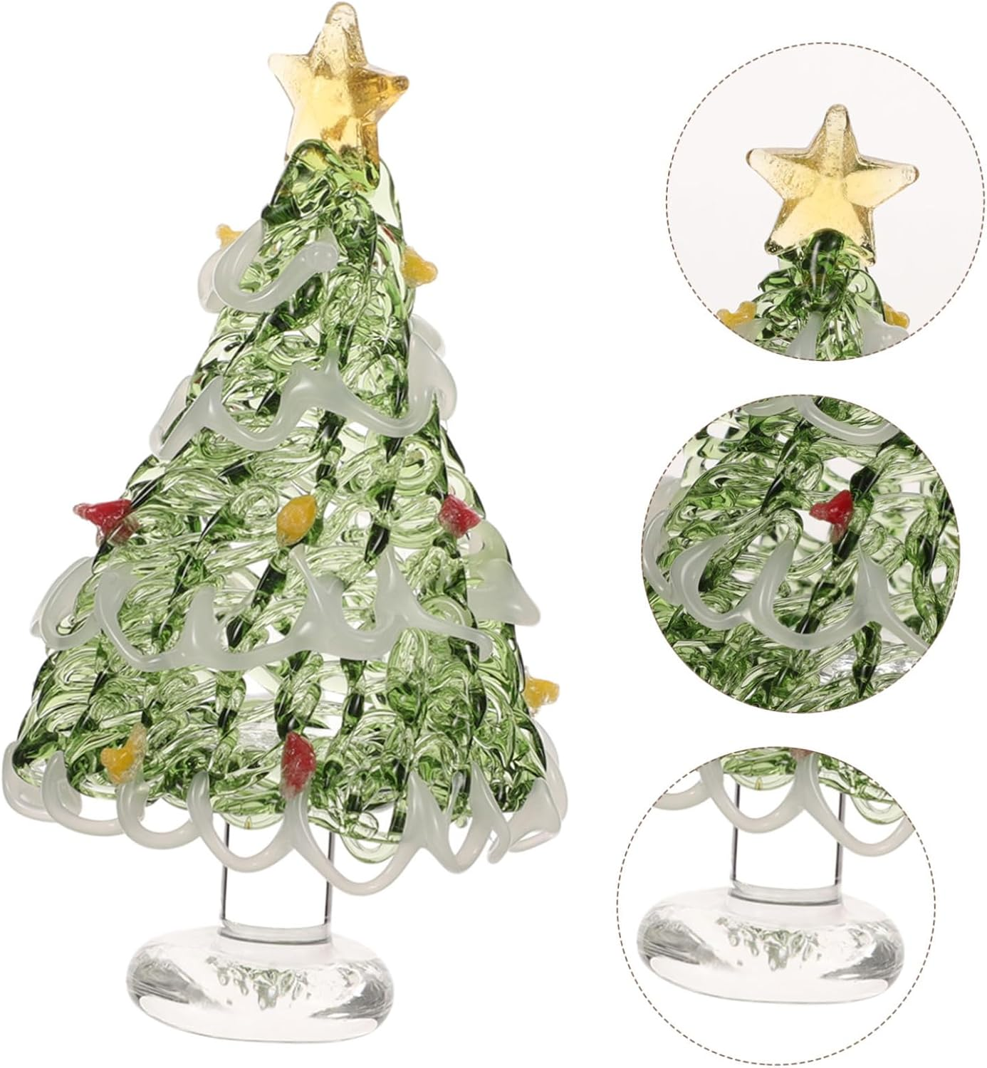 Crystal Glass Christmas Tree Ornament Small Holiday Table Decoration for Festive Celebrations Elegant Pine Tree Centerpiece for Dining and Desk Decor image number 1