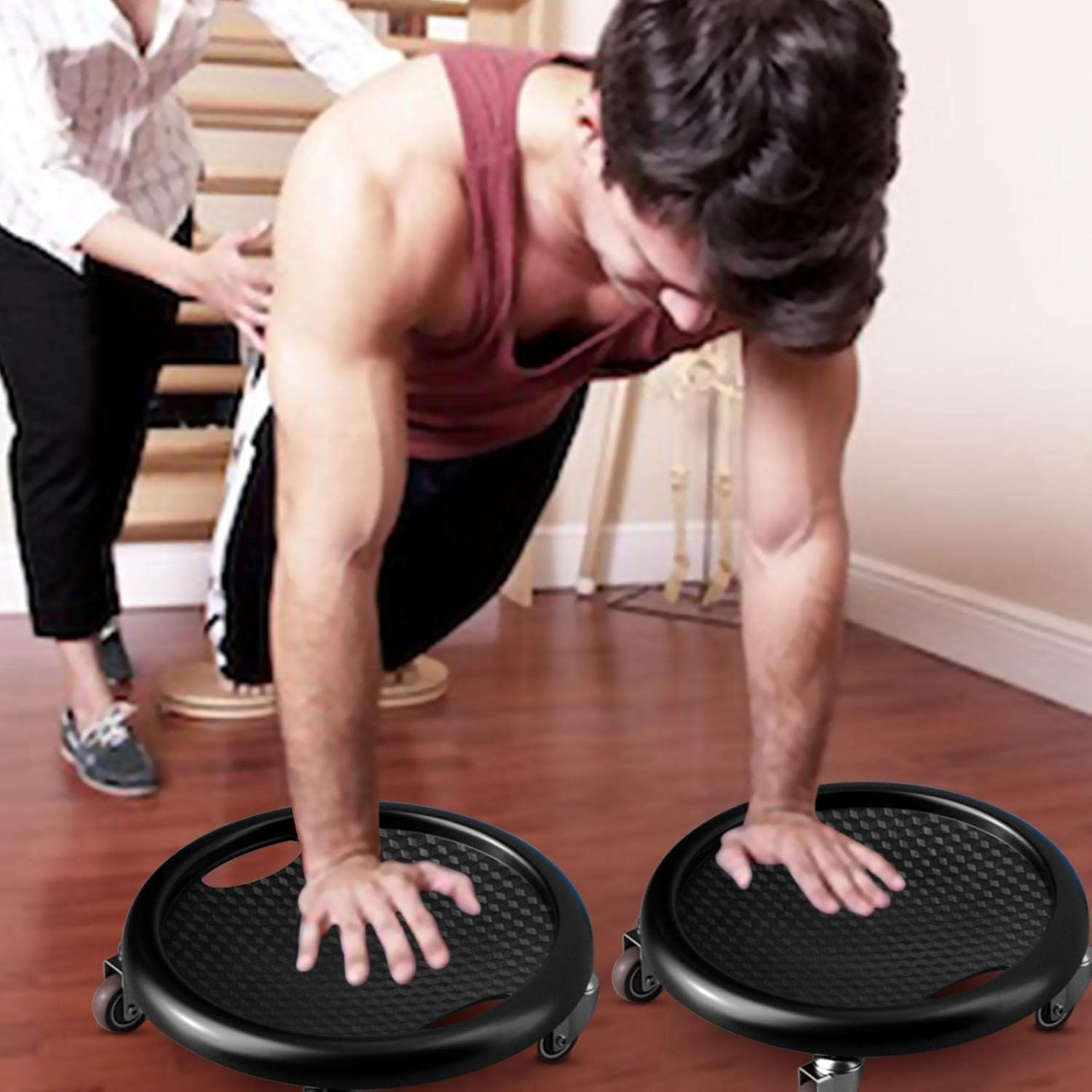 Ab Roller Wheel with 4 Rollers &ndash; Core Coaster Abdominal Muscle Trainer Disc for Home Gym, Core Strength Workout, Ab Exercise Equipment for Fitness Training image number 1