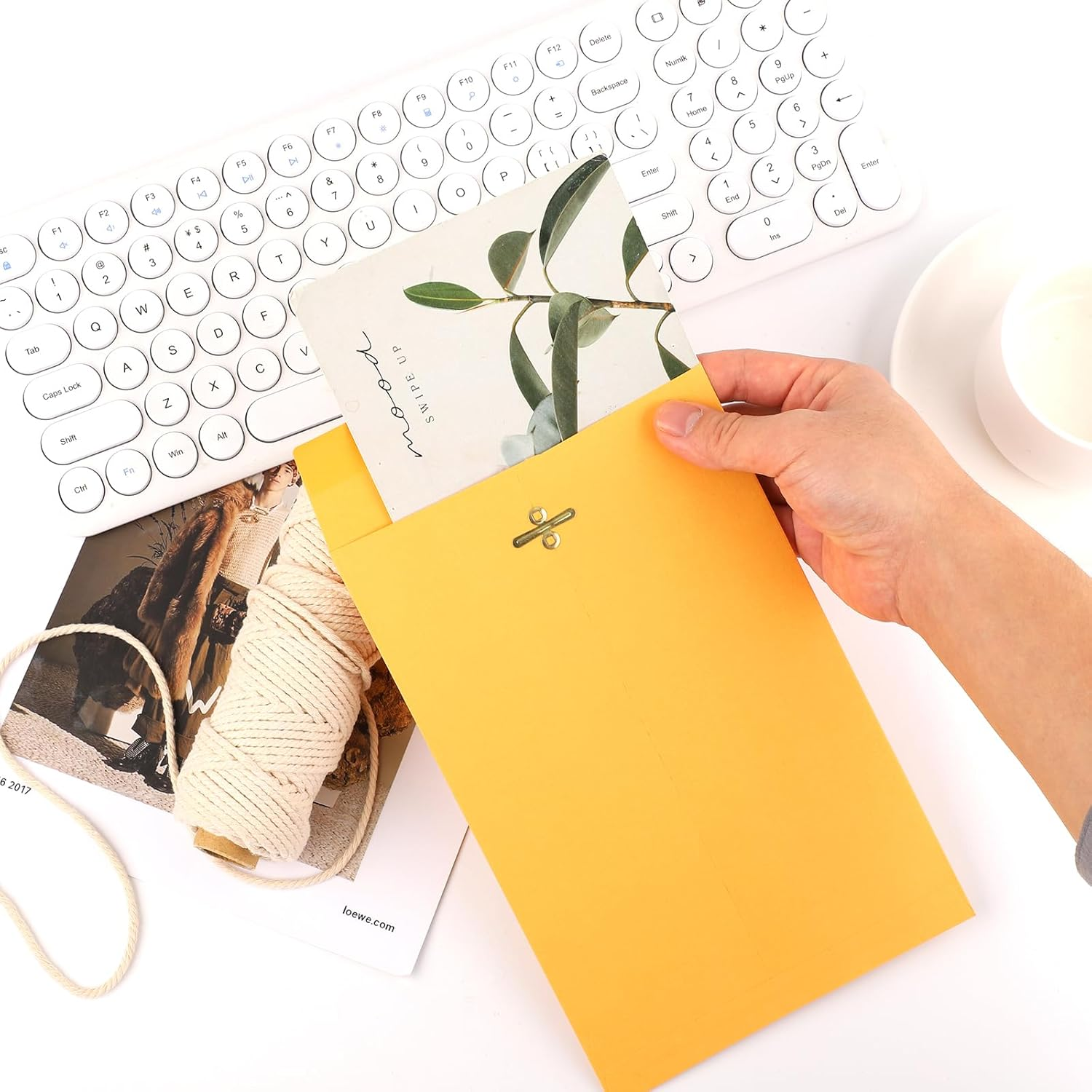 10Pcs Heavy Duty Clasp Mailing Envelopes 6X9 Inches, Large Kraft Catalog Envelope Thick Manila Envelopes with Clasp Closure for Office Business School Home image number 1