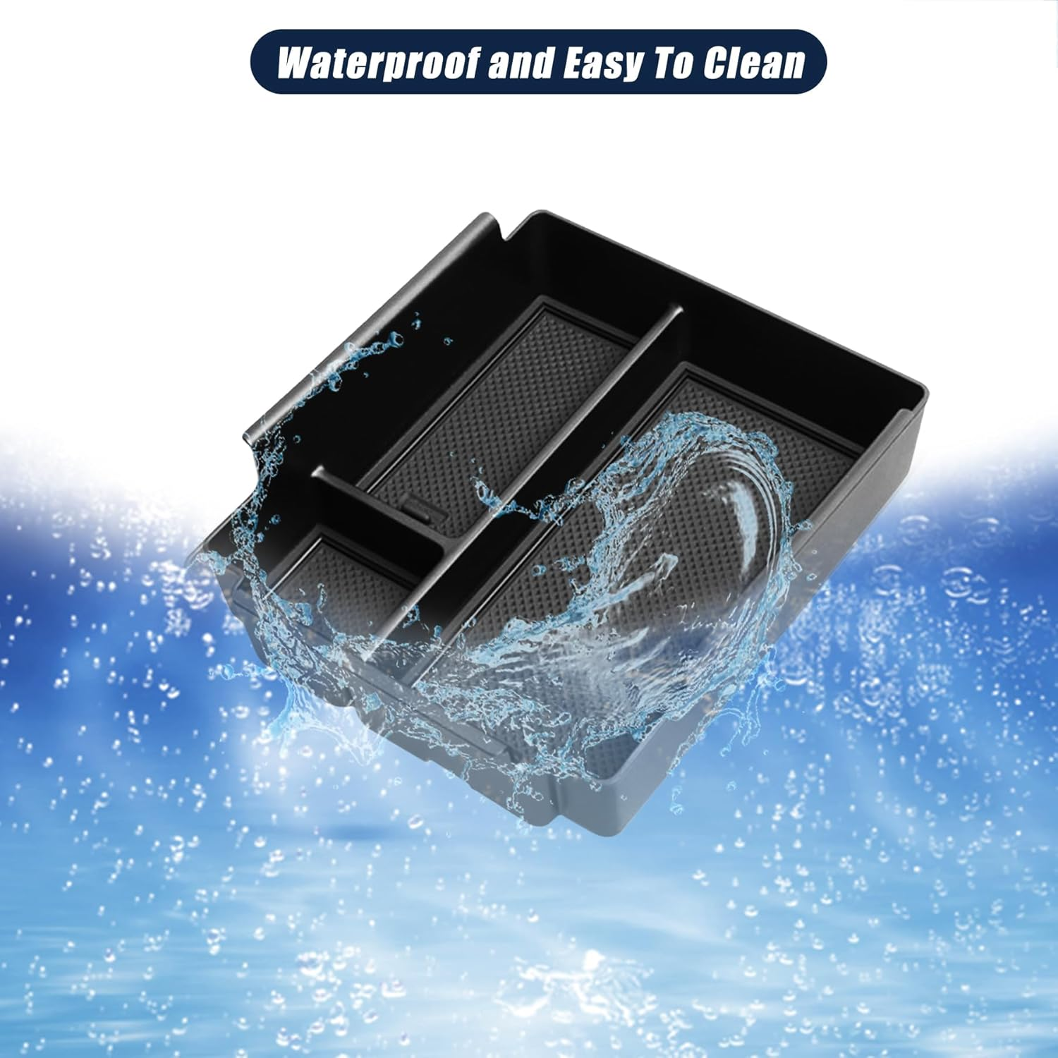 Center Console Organizer Tray Compatible with 2024-2025 BYD Pickup Shark 6 Accessories, Armrest Storage Box ABS Storage Tray Insert Interior(Black) image number 5