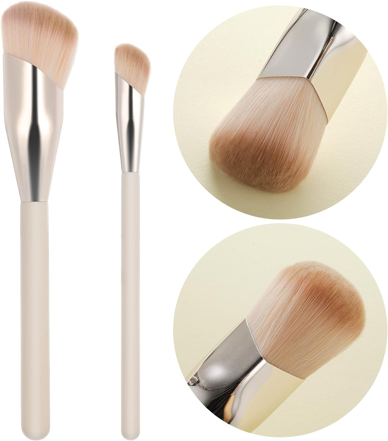 Bewudy 2 Pcs Concealer Brush, Angled Concealer Brushes for under Eye, Precision Face Blending Blush Brush, Foundation Concealer for Dark Circles, Make up Nose Contour Brush Applicator image number 6