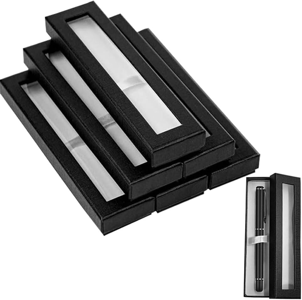 6 Pcs Empty Pen Gift Box Pen Packaging Case with Clear Lid, Cases for Presentations Pen Display Cases, for Jewelry Pencil Display for Packing Business Birthday Souvenir Office Supplies image number 5