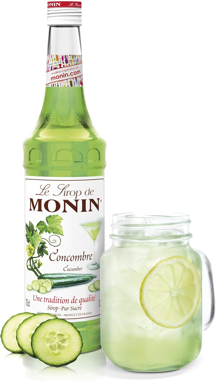 Monin Cucumber Syrup, Crisp and Cool, Bring Garden Freshness to Cocktails, Teas and Sodas, Vegan, Non-Gmo, 700 Ml image number 4