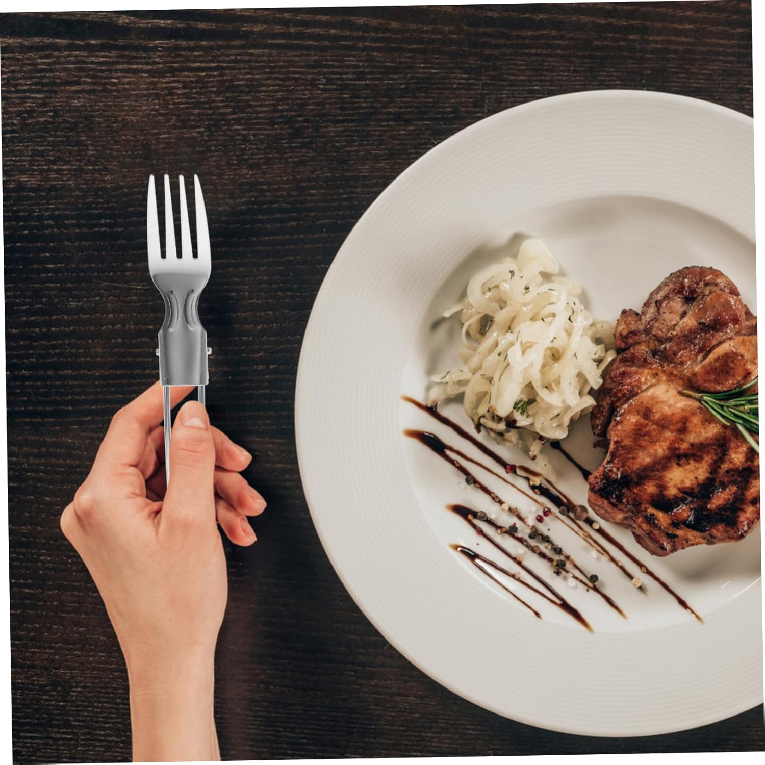 2Sets Travel Folding Cutlery Stainless Steel Utensils Reusable Picnic Silverware Compact Dinnerware for Camping Hiking Outdoor Adventures image number 3