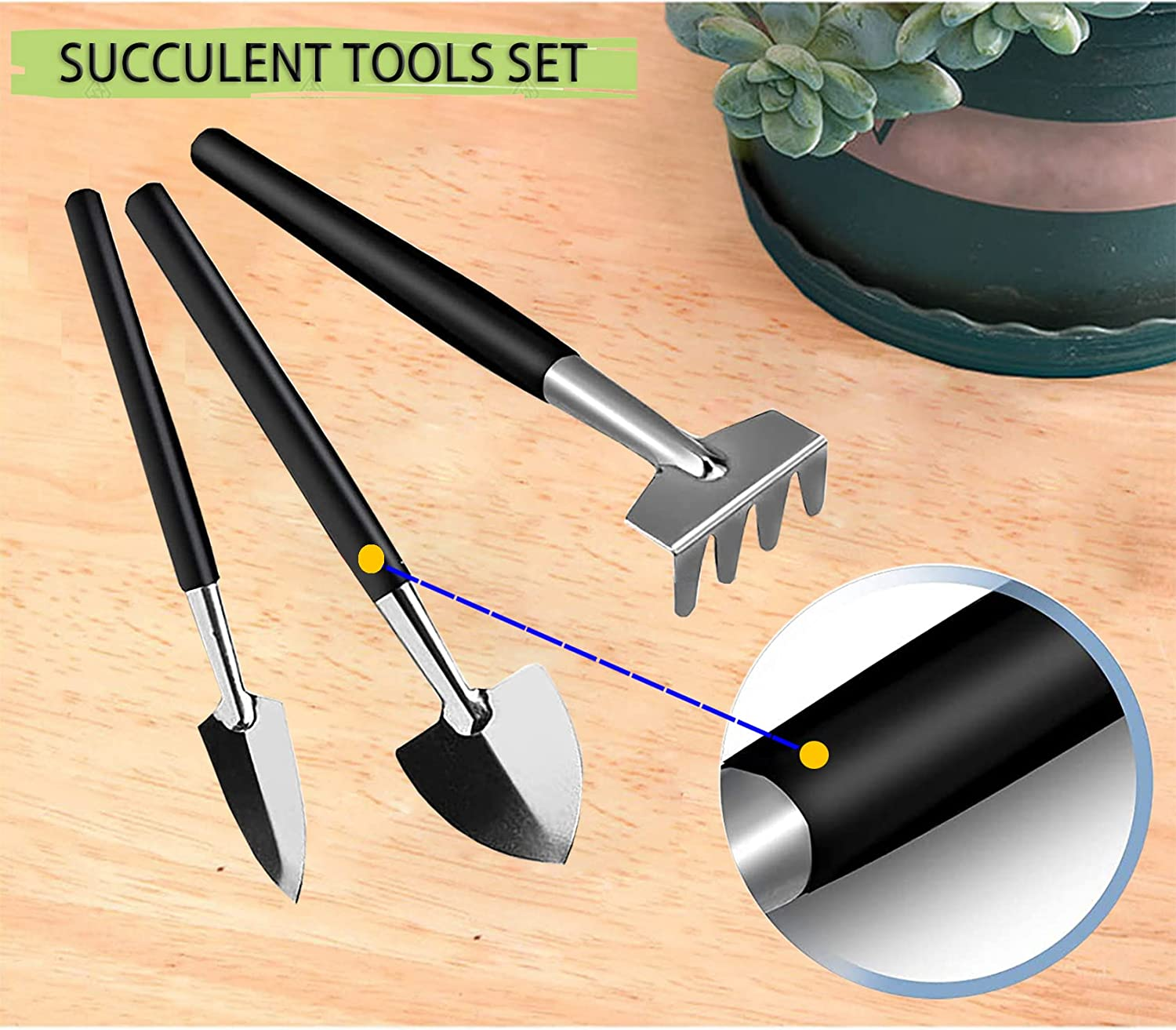 12 Pcs Succulent Tools Set Mini Transplanting Garden Tools Kit for Indoor Gardening Flower Pot Cactus Care