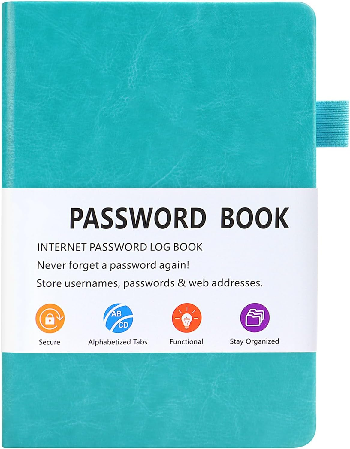 B6 Password Book with Alphabetical Tabs,Password Keeper Book Pocket,Hardcover Password Book Small,Internet Password Book for Computer Website Logins&Internet Address Password Organizer(Blue)