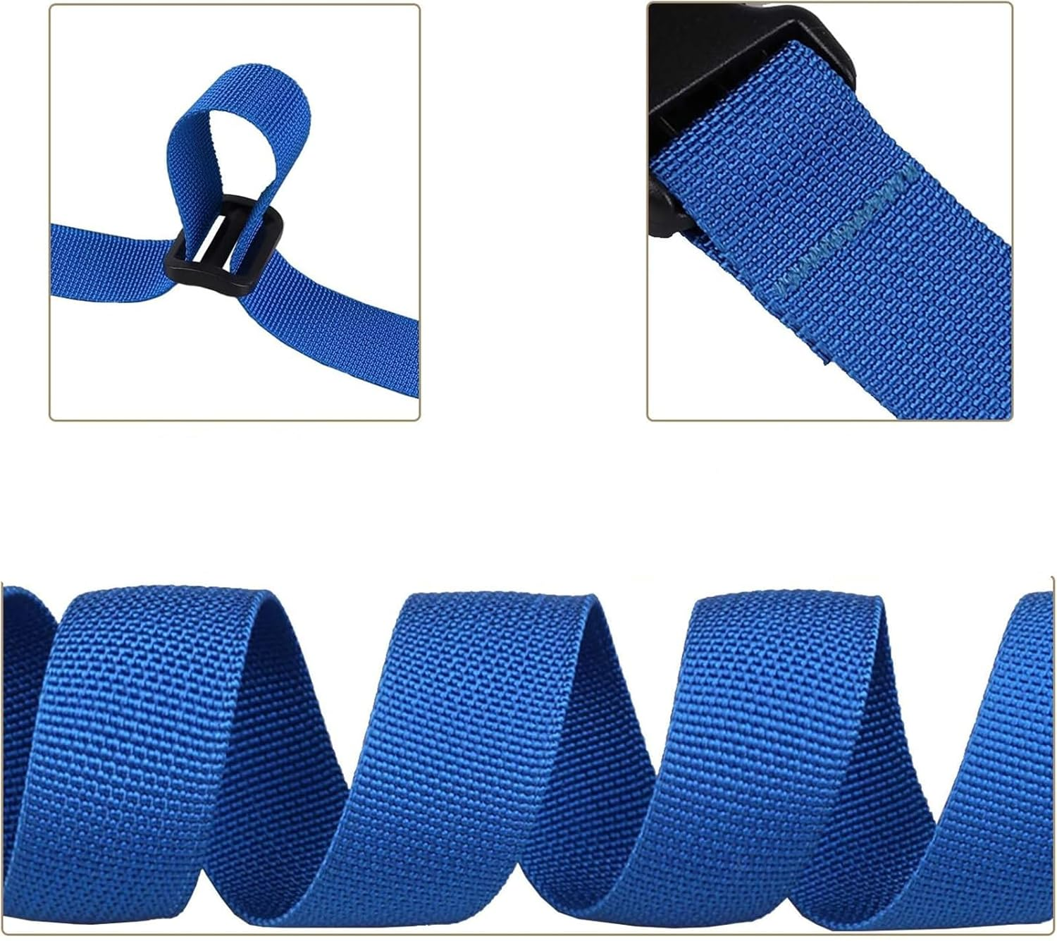 Luggage Straps, 4 Pack Heavy Duty Utility Webbing Strap Adjustable for Backpacking, Camping, Sleeping Bag Compression, Suitcases, with Quick Release Buckle Clip, Blue image number 5