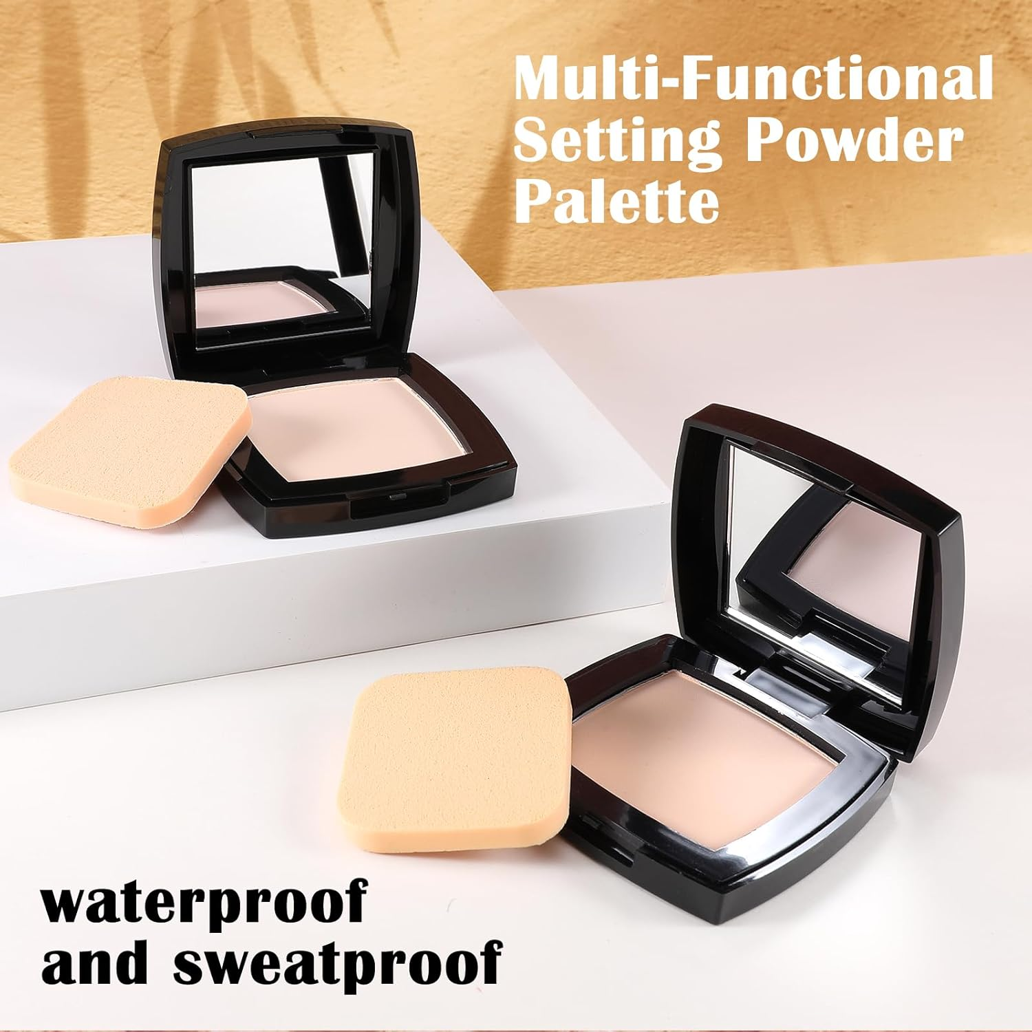 Setting Powder, Oil Control Pressed Powder, Long-Lasting Matte Face Powder Pore Minimization, Flawless Finishing Powder Makeup, Portable Face Powder Compact with Mirror and Puff image number 2