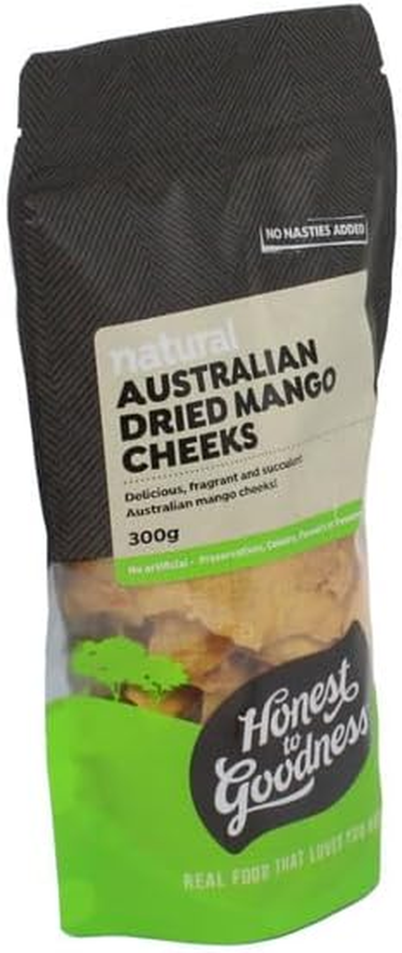 Honest to Goodness, Australian Dried Mango Cheeks, 300 Grams - a Chewy and Irresistible Snack Offering a Pure, Wholesome Goodness Experience in Every Bite. image number 1
