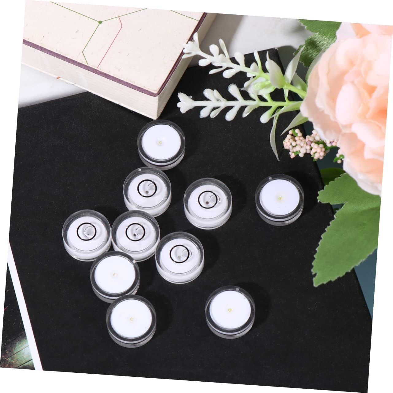 WOONEKY 16Pcs Level Bubble Spirit Level Tool for Accurate Surface Leveling Diameter Flat Height White Design for and Diy Projects - White image number 5