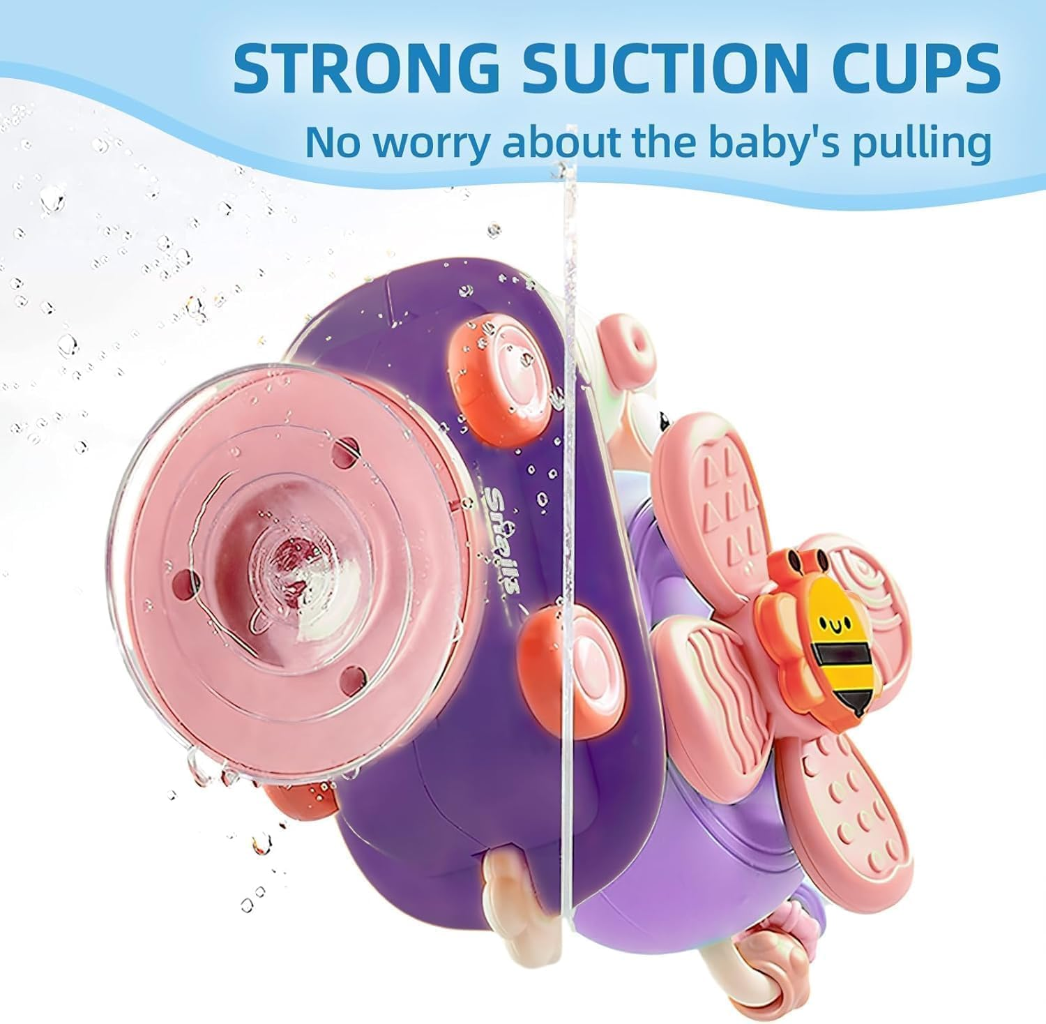 Montessori Sensory Toys，Infant Toys Can Be Assembled and Disassembled，High Chair Toy Can Be Broken down into Baby Car Toy/Spinning Top (Purple) image number 5