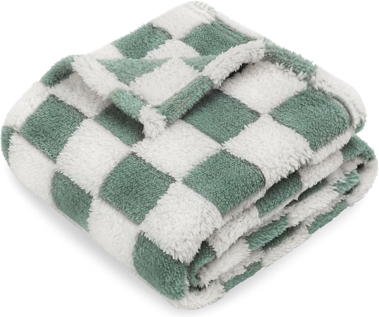 HOMRITAR Super Soft Baby Blanket for Boys Girls Warm Cozy Reversible Checkerboard Toddlers Blanket, Fluffy Fuzzy Plush Lightweight Bed Blanket with Chessboard Grid Design 350GSM Khaki 30 X 40 Inch