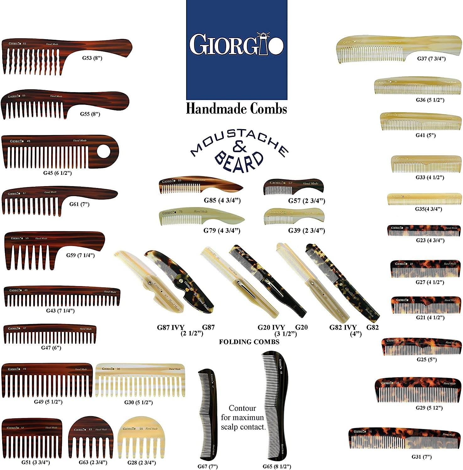 Giorgio G63 Graphite Detangling Comb for Women - Wide Tooth, Pocket and Travel Size for Thick Hair, Wet or Dry Everyday Hair Care. Handmade, Saw-Cut, and Polished Wide Tooth Comb for Women. image number 3
