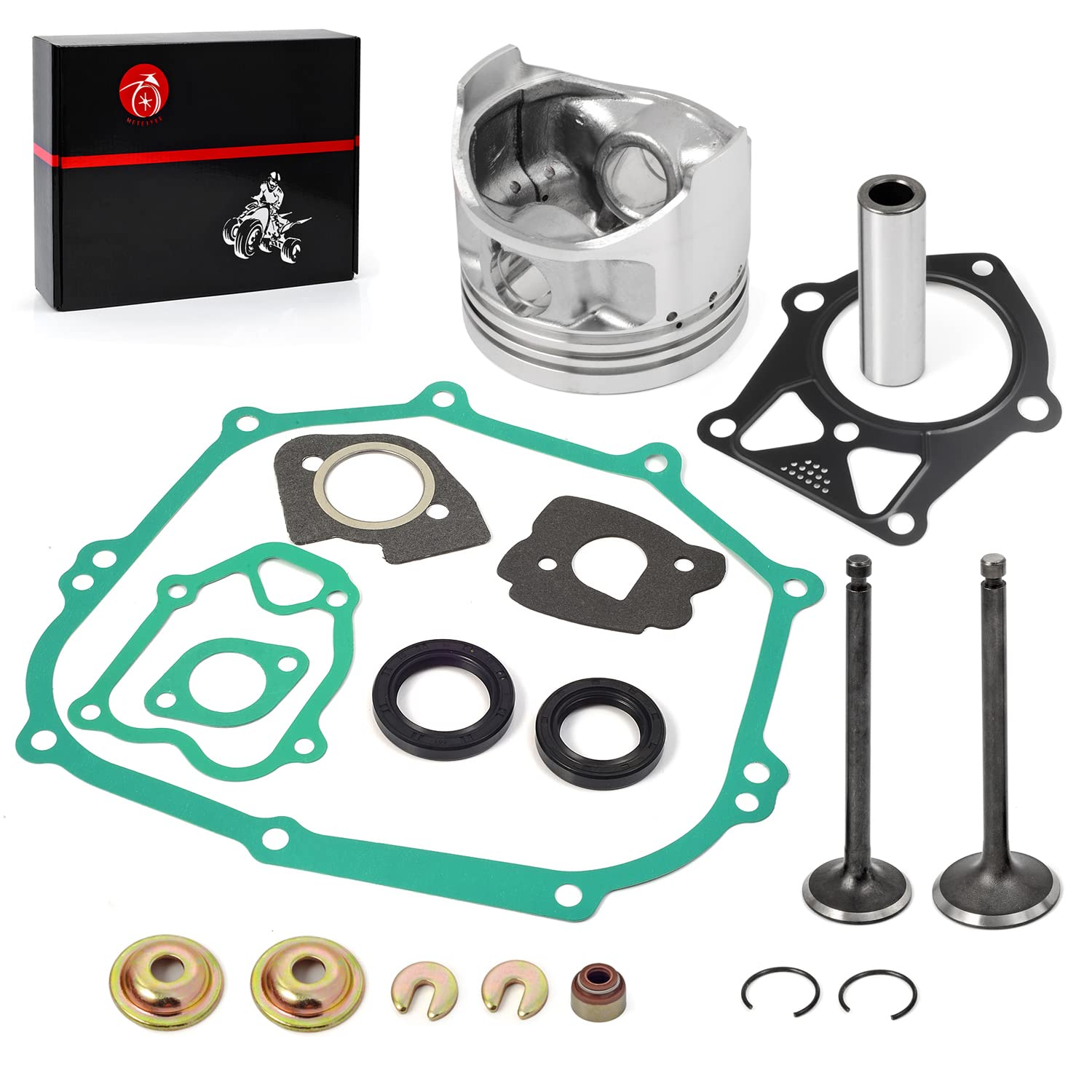 Engine Gasket Rebuild Kit STD Piston & Ring Seal Intake Exhaust Valve Compatible with Yamaha Golf Cart G14 1995 1996 JN5-11631-00-96 JN5-11610-00-00 image number 1