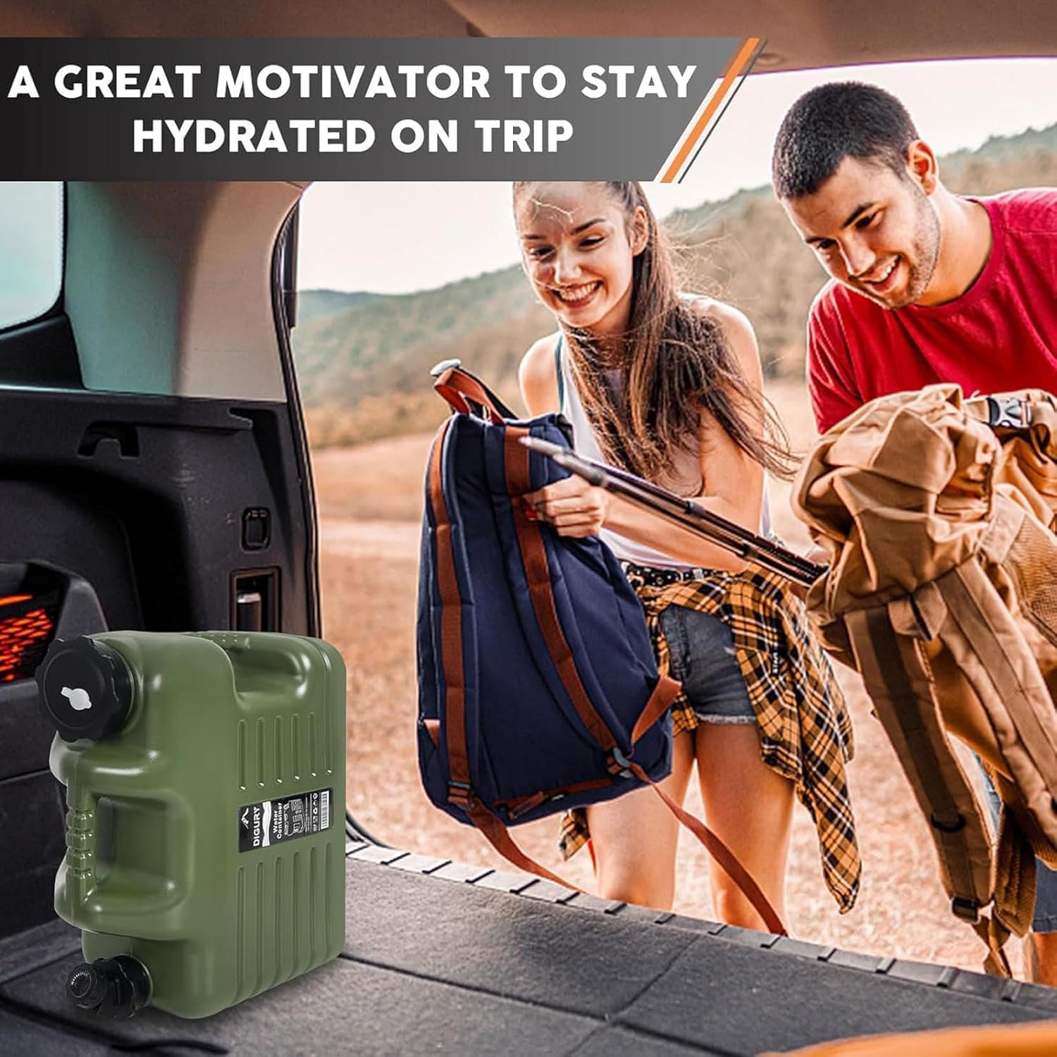 25L Camping Water Container with Spigot Emergency Water Storage Containers Water Jug for Camping Portable Water Tank with Spigot BPA Free Military Green Bucket for Camping Hiking BBQ image number 4