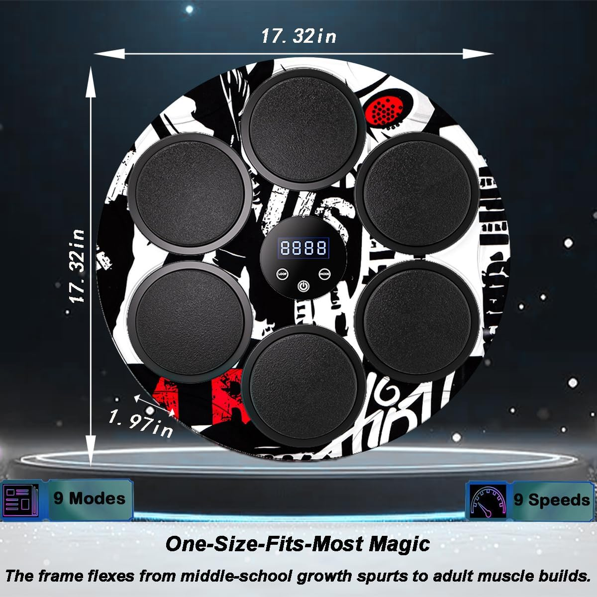 2025 New Music Boxing Machine, Smart Bluetooth Punching Target Trainer with Gloves, Home Workout Boxing Training Equipment for Adults & Teens (Style-B) image number 5