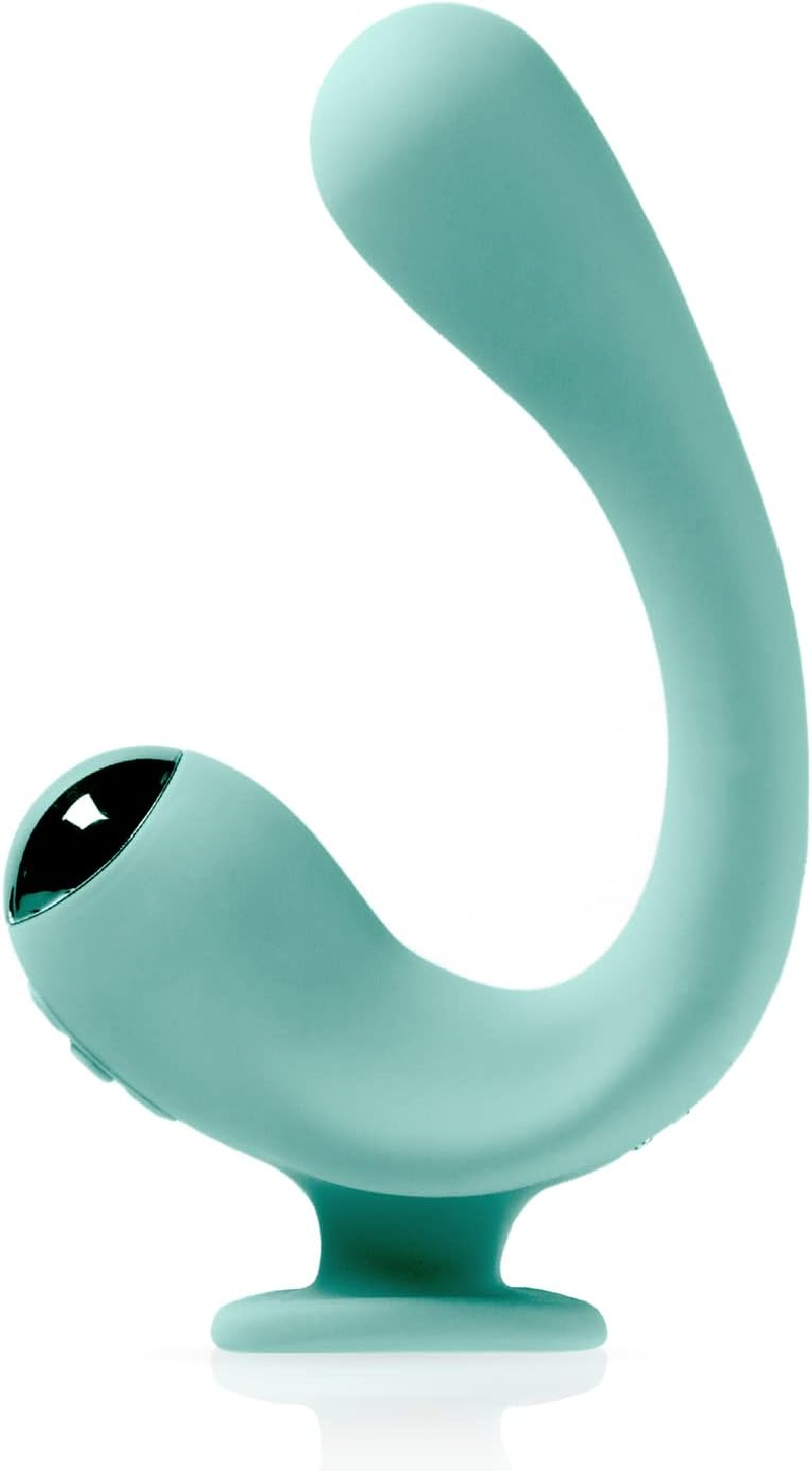 JIMMYJANE Reflexx&trade; Rabbit 2 Vibrator, Unique Hooked Design with Warming Mode, Dual Independently Controlled Motors to Personalize Sensual Pleasure, Aqua image number 1