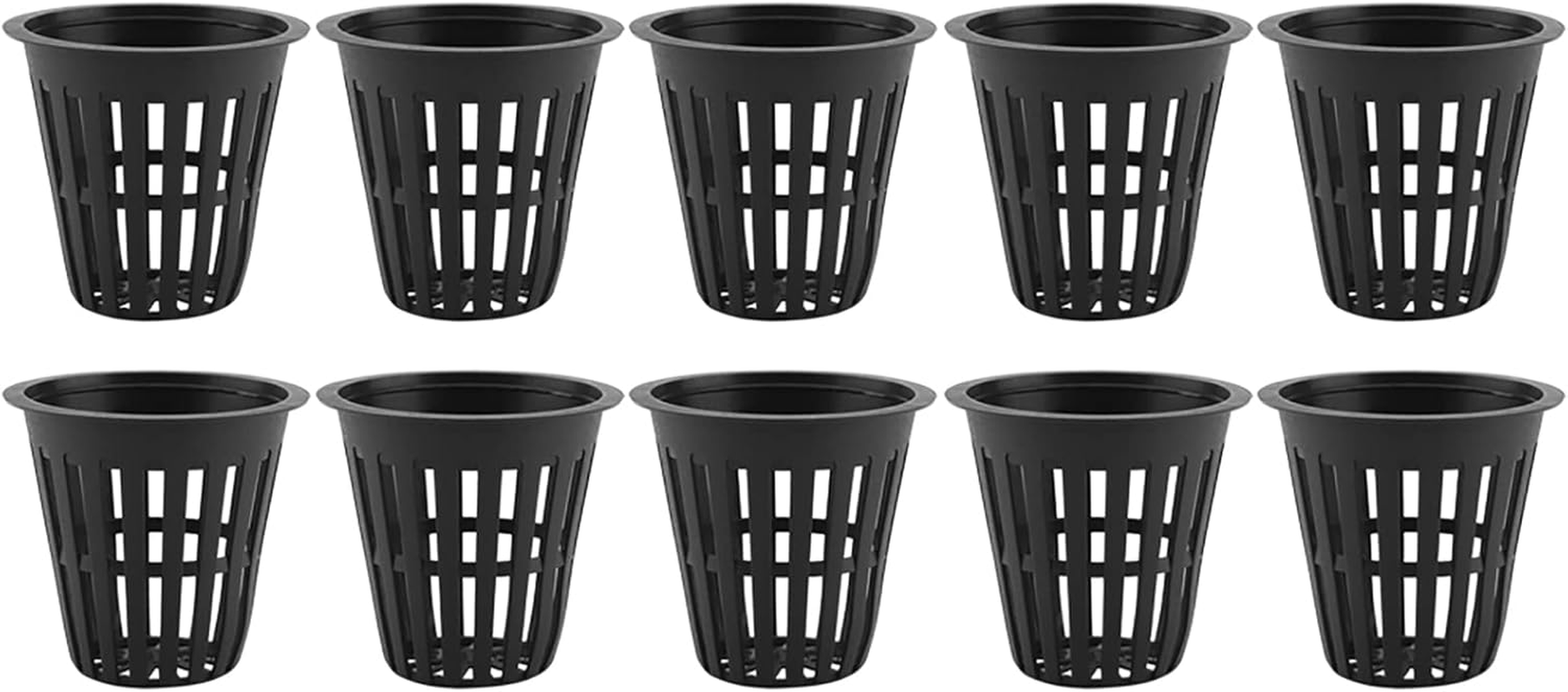 Net Cup Pots, Hydroponic Plastic Slotted Mesh Cups Plant Nursery Netted Bucket Baskets round Wide Lip Pot for Garden Indoor Outdoor Growing Vegetable Gardening Orchids Aquaponics Orchid Kratky 10Pcs image number 2