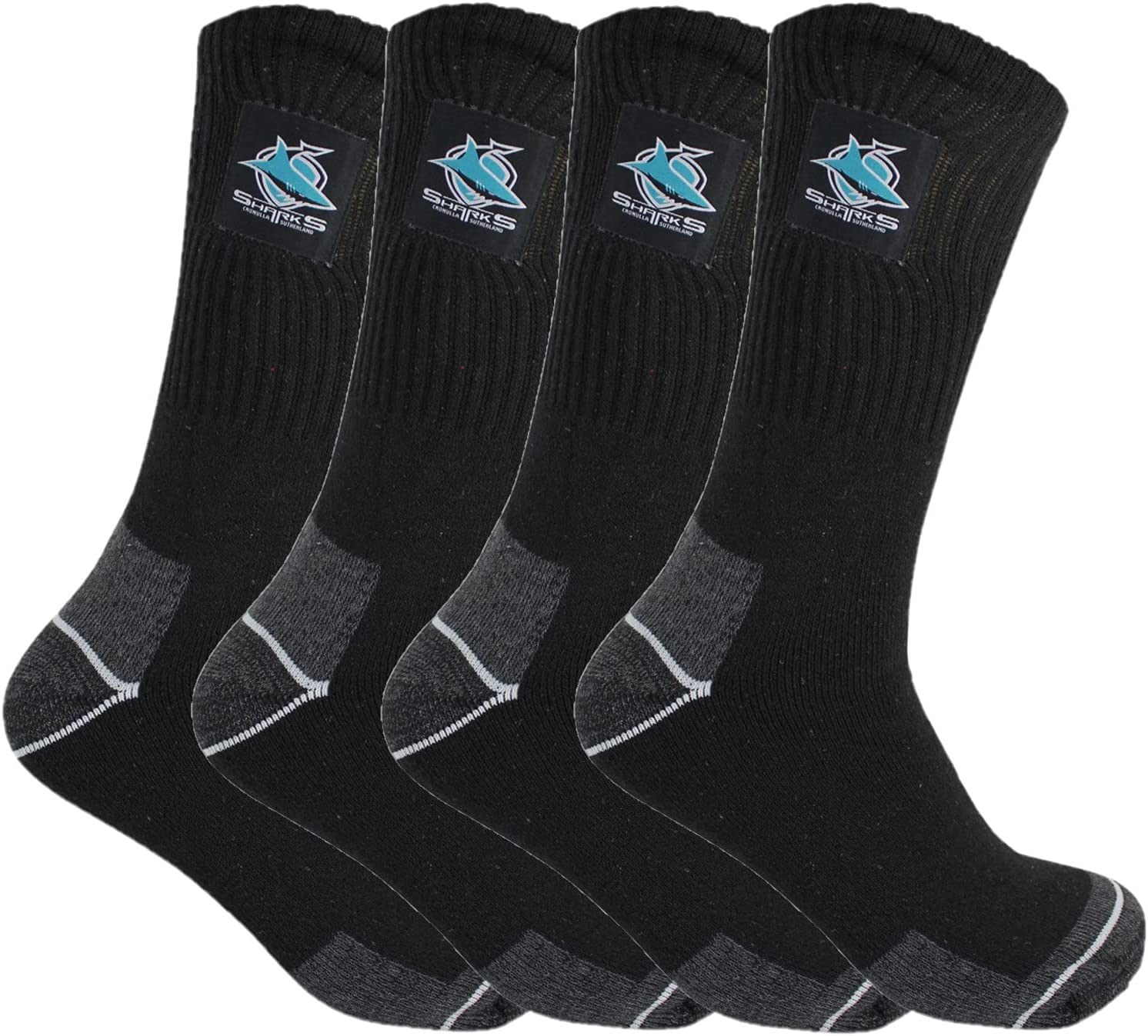 NRL Cronulla-Sutherland Sharks High Performance Sport Ankle Supporter Socks | National Rugby League | Men'S Sizes 4Pr image number 6