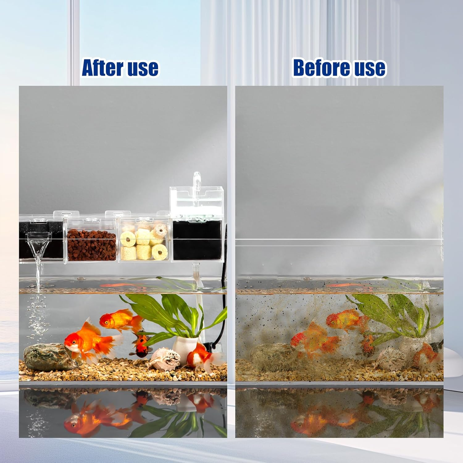 EKIND 1 Piece Aquarium Filter Foam Pad, Cut-To-Size Black Bio Sponge Filter Media Pad for Fish Tank, Durable, High-Efficiency Water Purification（Large Pores, 7.87" X 7.87" X 0.78"） image number 4