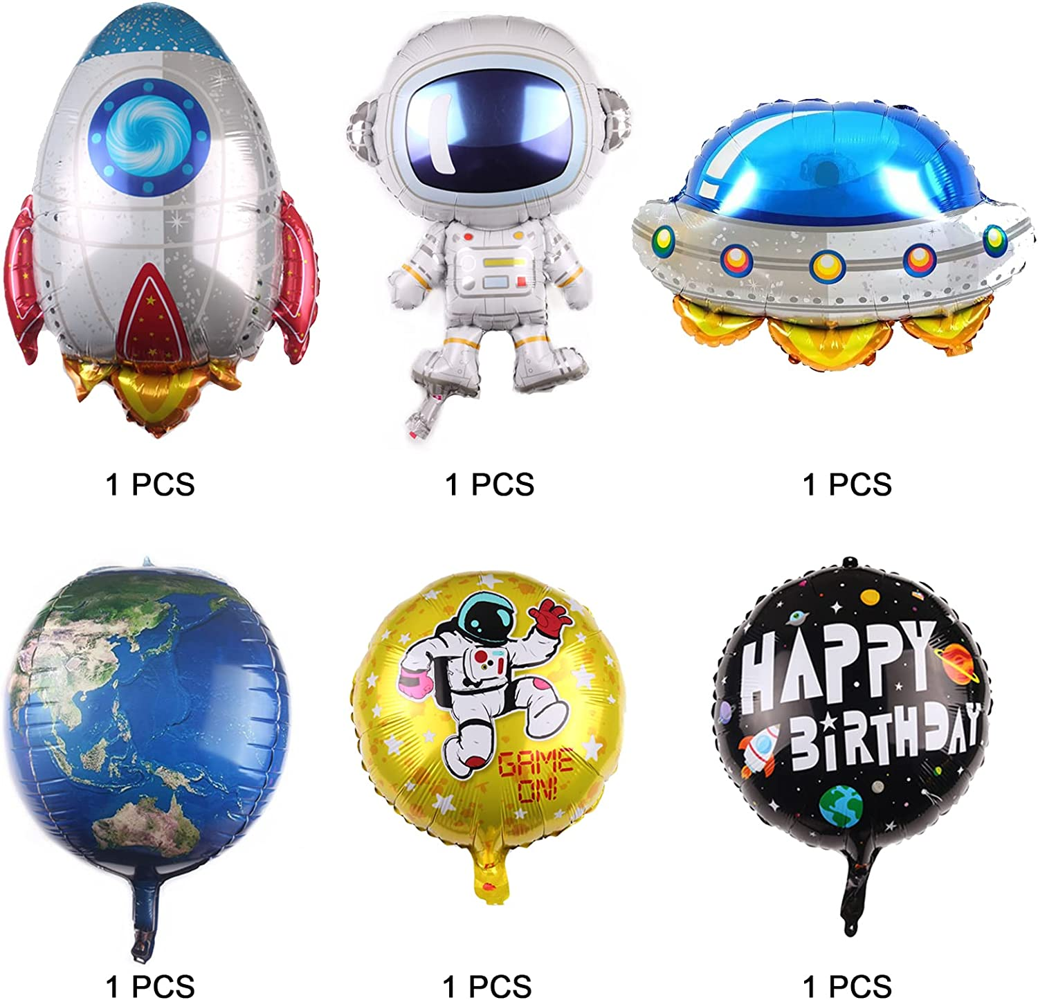 Outer Space Balloons 6 PCS, Outer Space Birthday Decorations and Supplies for Kids Planet Space Theme Party Birthday Party image number 4