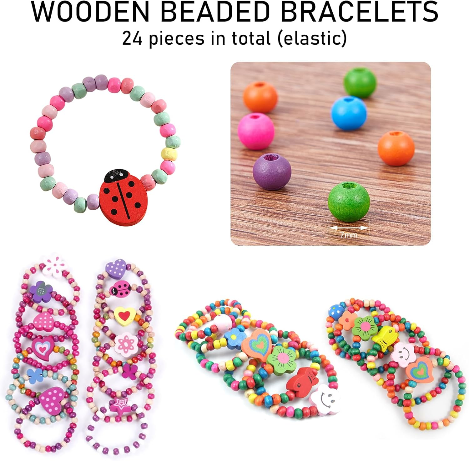 Pack of 24 Children'S Friendship Bracelets, Bracelet for Girls, Children'S Bracelet, Colourful Friendship Bracelets for Children, Perfect Gift for Girls, L, NO, No image number 2