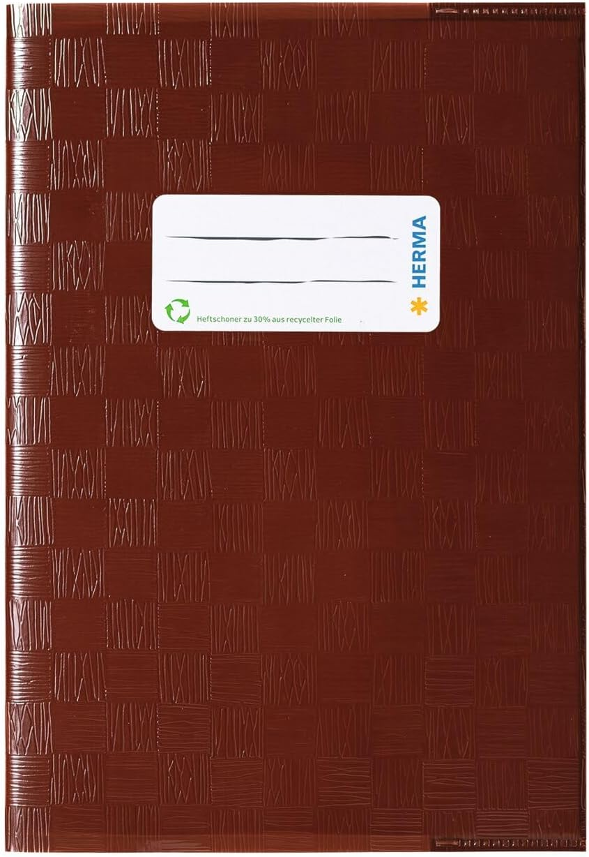 HERMA Exercise Book Cover A5, with Inscription Label, Made of Wipeable and Sturdy Plastic, Slip on Cover Jackets for School, White