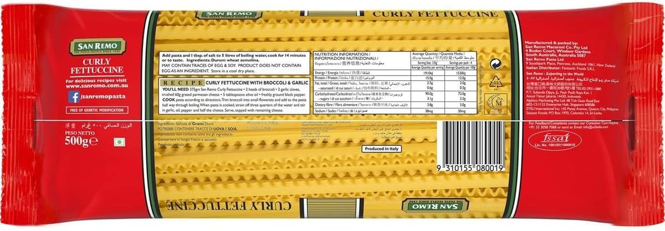 San Remo Fettuccine Curly No80 500G image number 1
