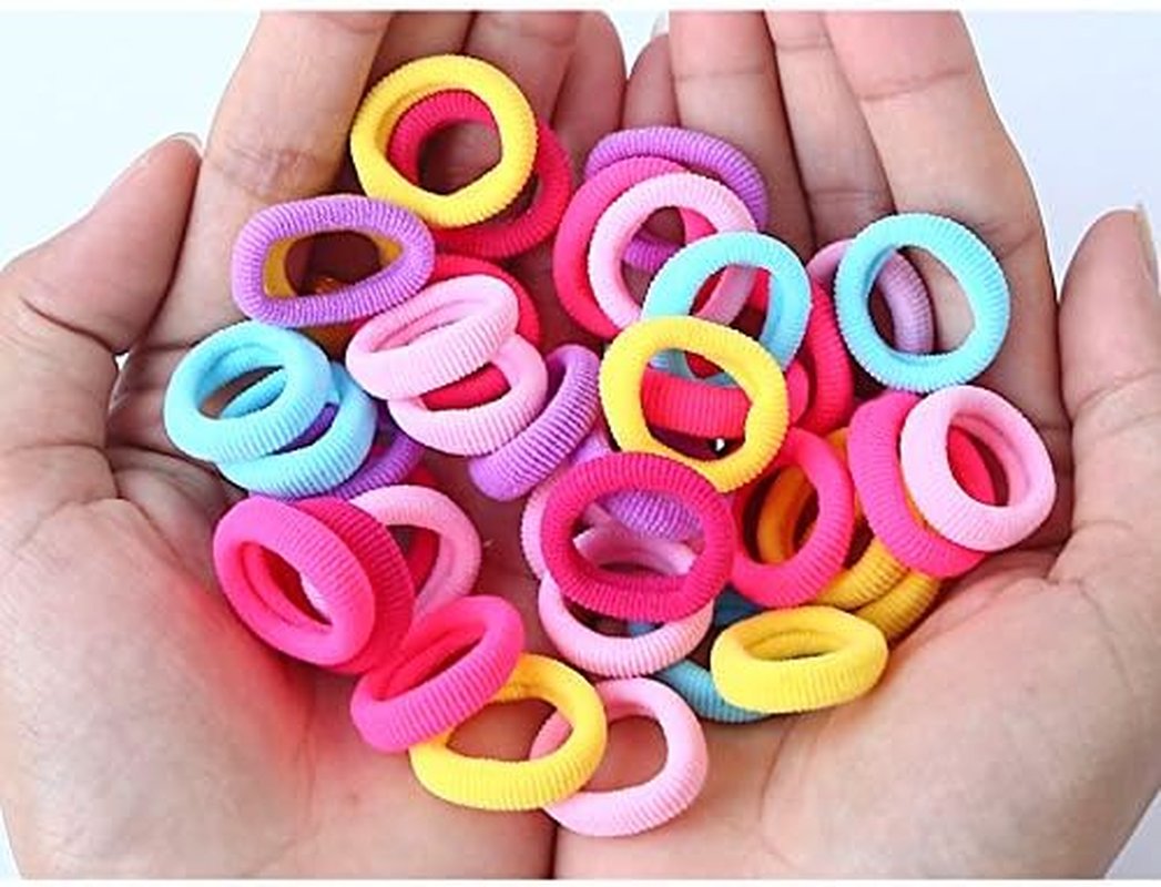 Baby Hair Ties for Kids Toddlers 100 PCS 10 Colors Small Seamless Hair Bands Ponytail Holder J-MEE image number 4