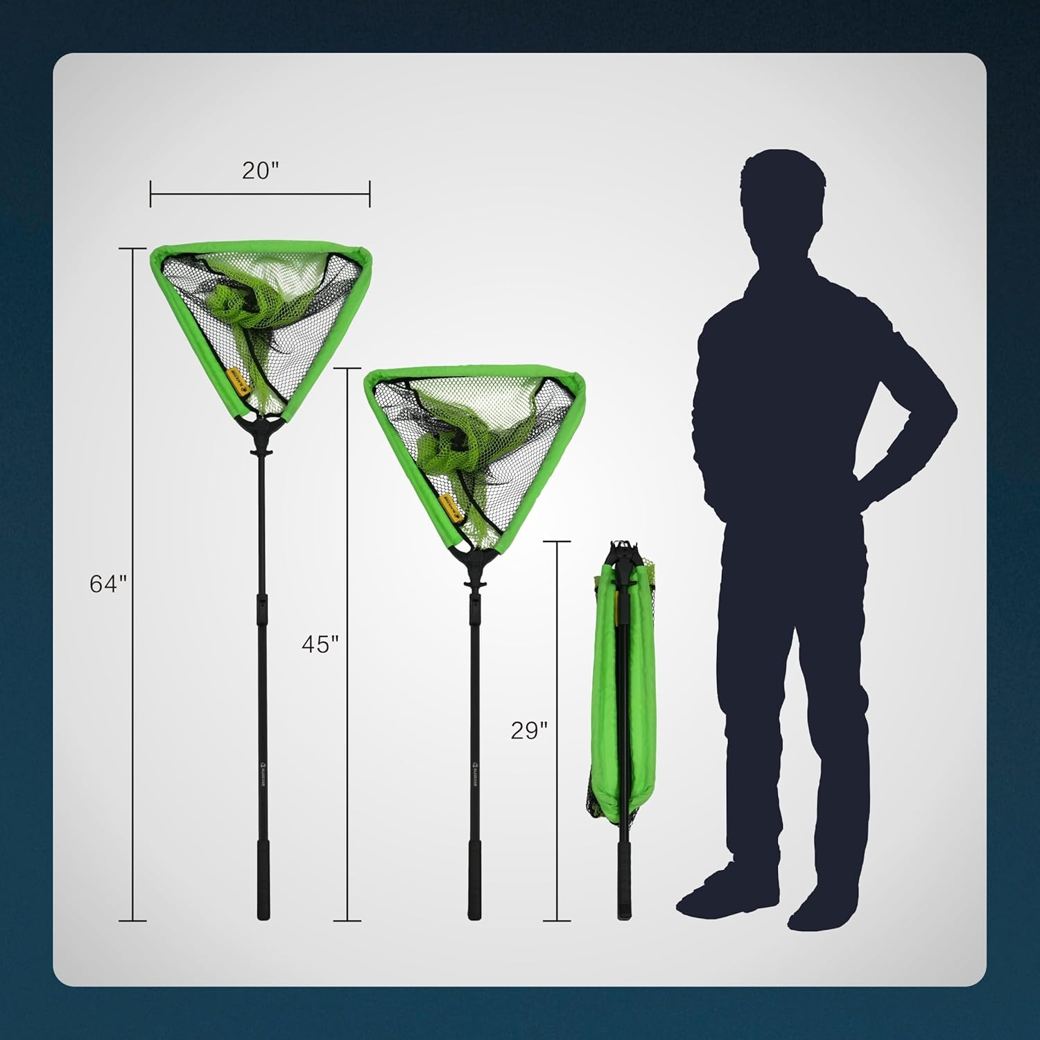 Black Paw Floating Fishing Net Foldable Telescopic Fish Landing Net Rubber Coated Fishing Net for Kayak, Fly, Trout, Fishing Net Freshwater Saltwater image number 1