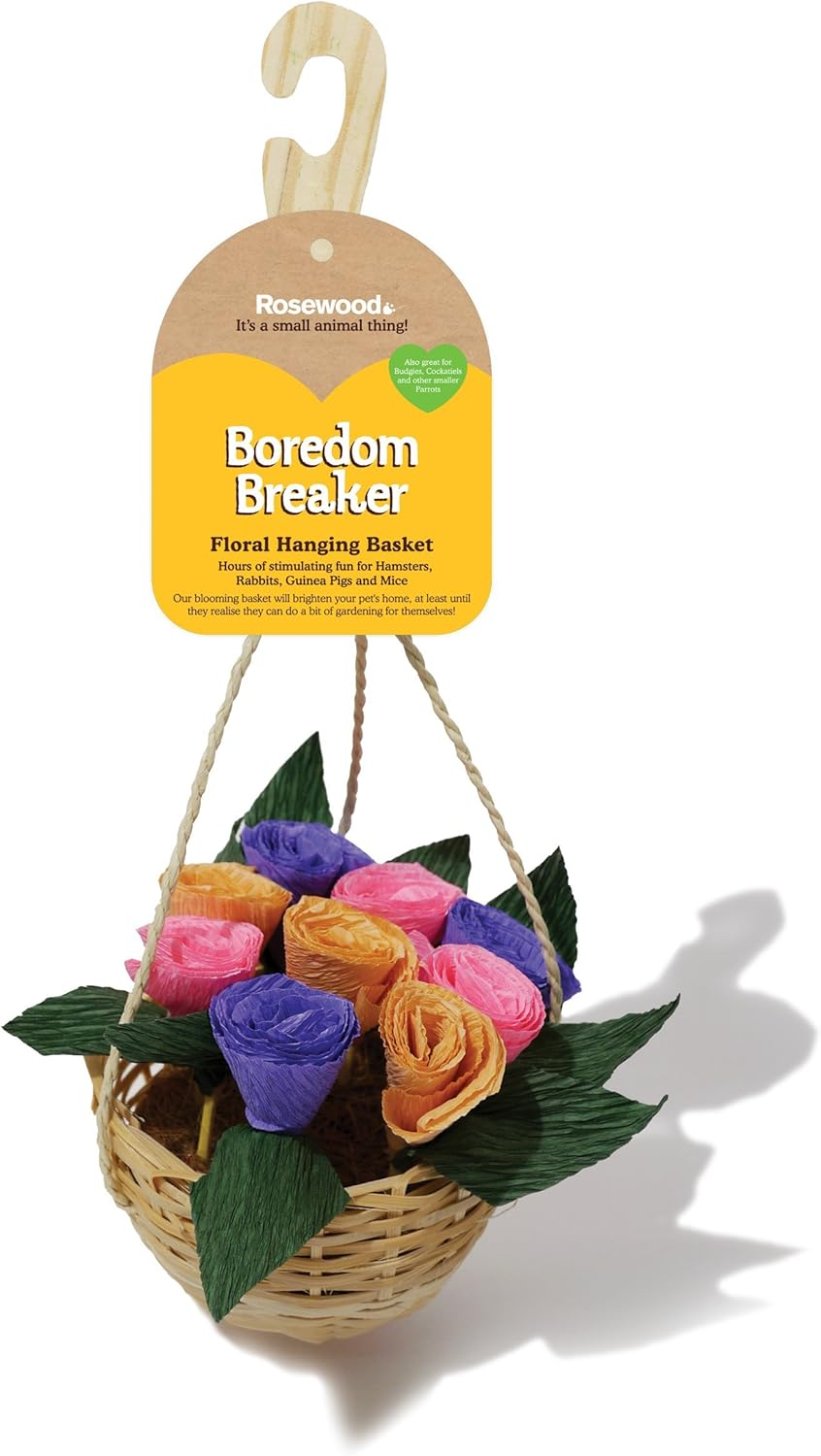 Rosewood Boredom Breaker Small Animal Activity Toy Floral Hanging Basket image number 1