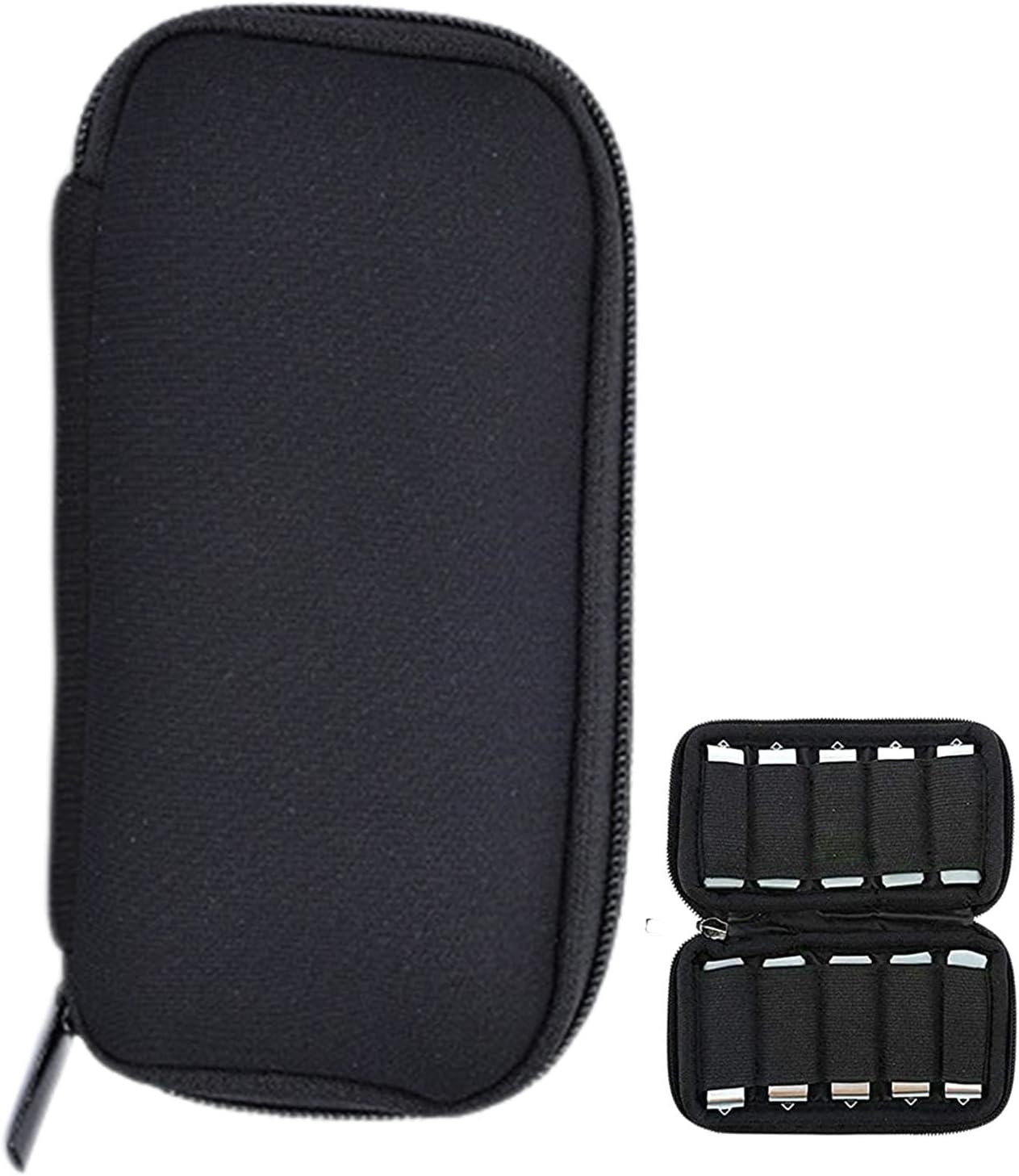 Electronic Case Organizer | Travel Cable Organizer Case Carry Case with 10 Slots | Waterproof USB Cable Accessories Bag U Disk Bag, Portable Storage Pouch for Cards image number 1